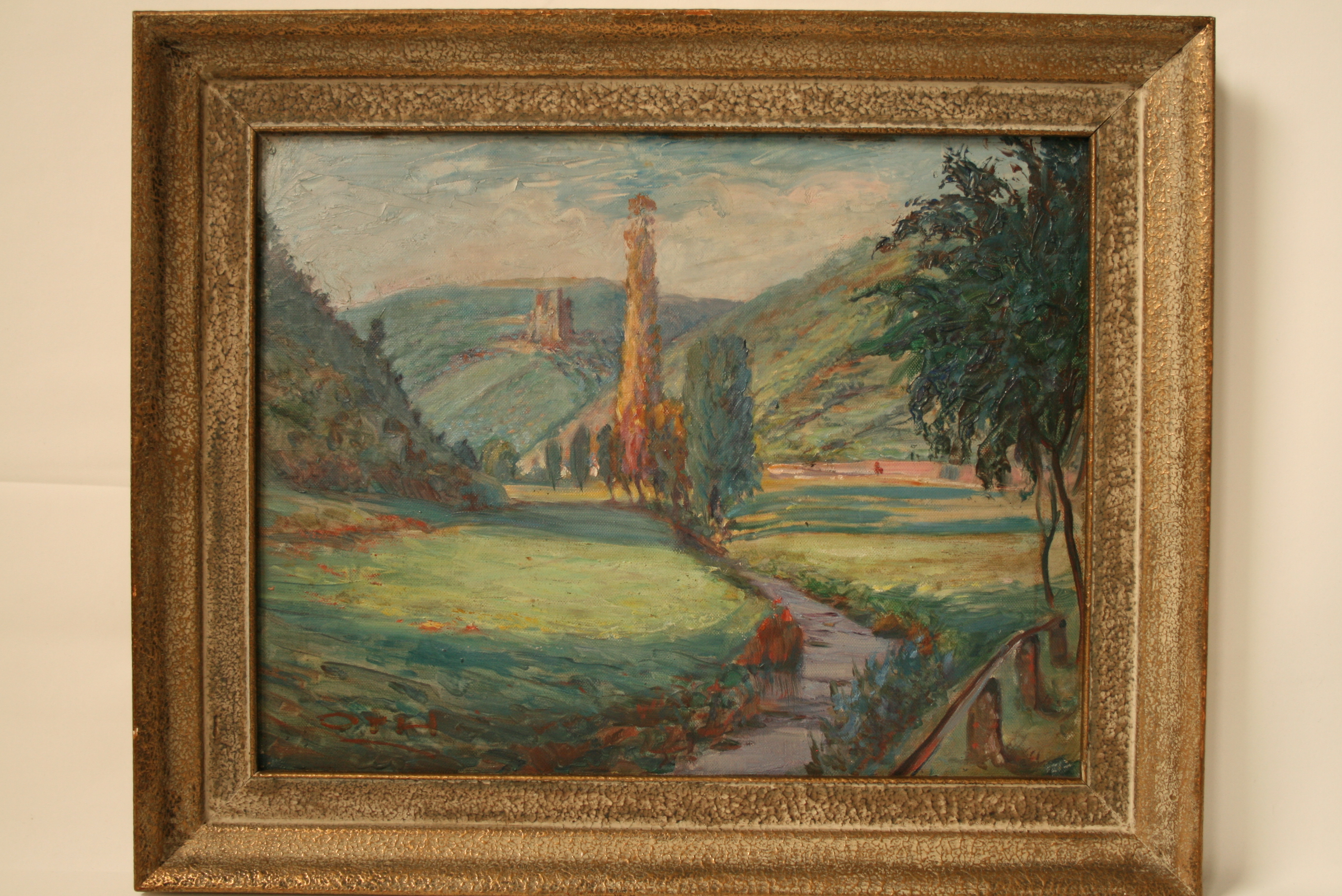 Joseph OTH (1877-1955), Luxembourg artist, Oil on panel: Ruins in the Oesling, [...]