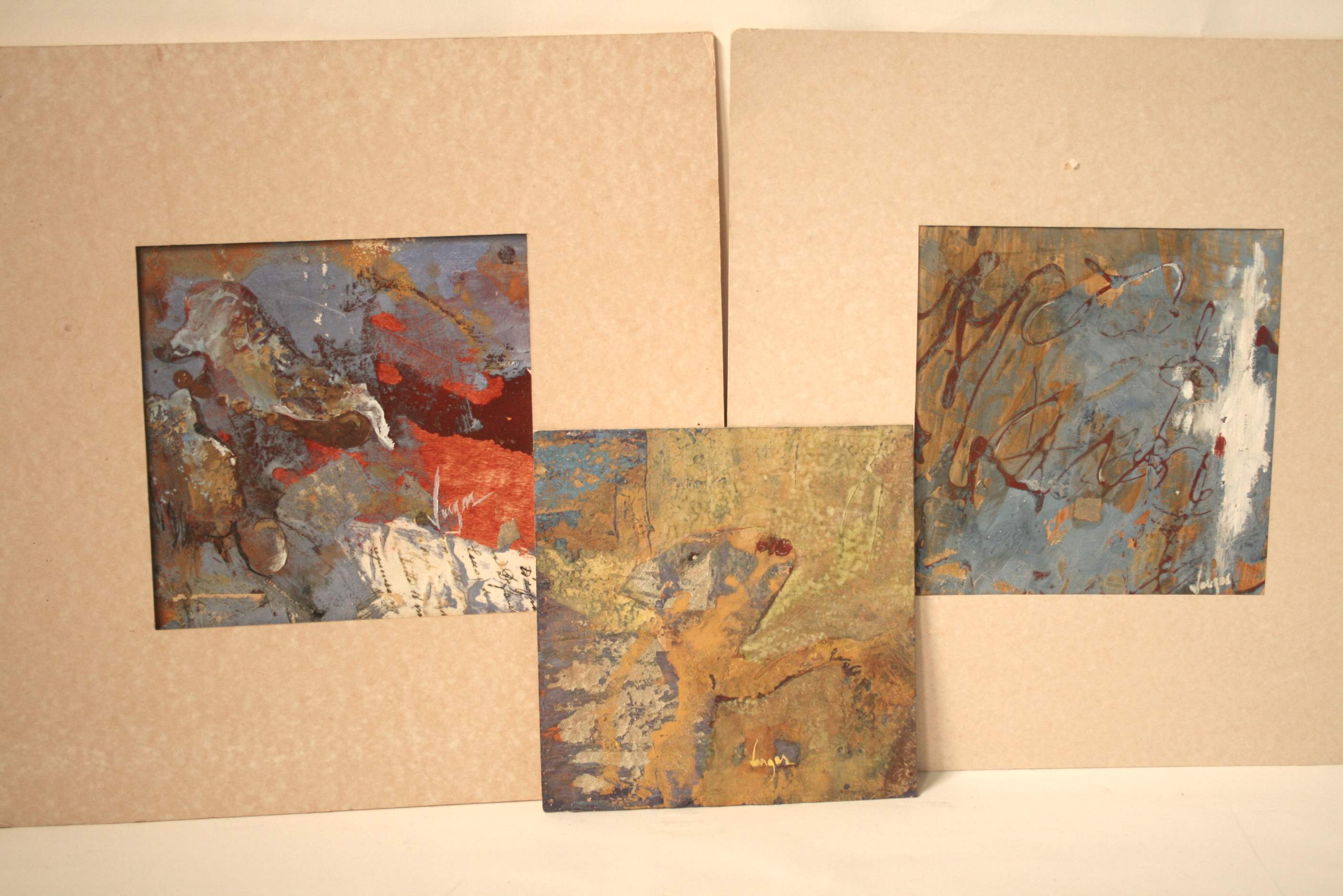 Marie VARGAS, French artist, set of 3 works, mixed technique: Papillon de nuit, Like [...]