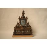 Gilded bronze clock encrusted with porcelain De Sèvres, signature on the back "16 [...]