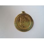 Piece 40 Francs Gold Louis Philippe mounted pendant 18ct gold - 1834 - Net weight: 20 [...]