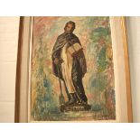 Edmond GEORGEN (1914-2000), Luxembourg artist, Oil on canvas: Saint Fiacre (patron [...]
