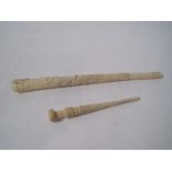 Handle in 3 parts very worked - With: piece of carved ivory - - Manche dévissable [...]