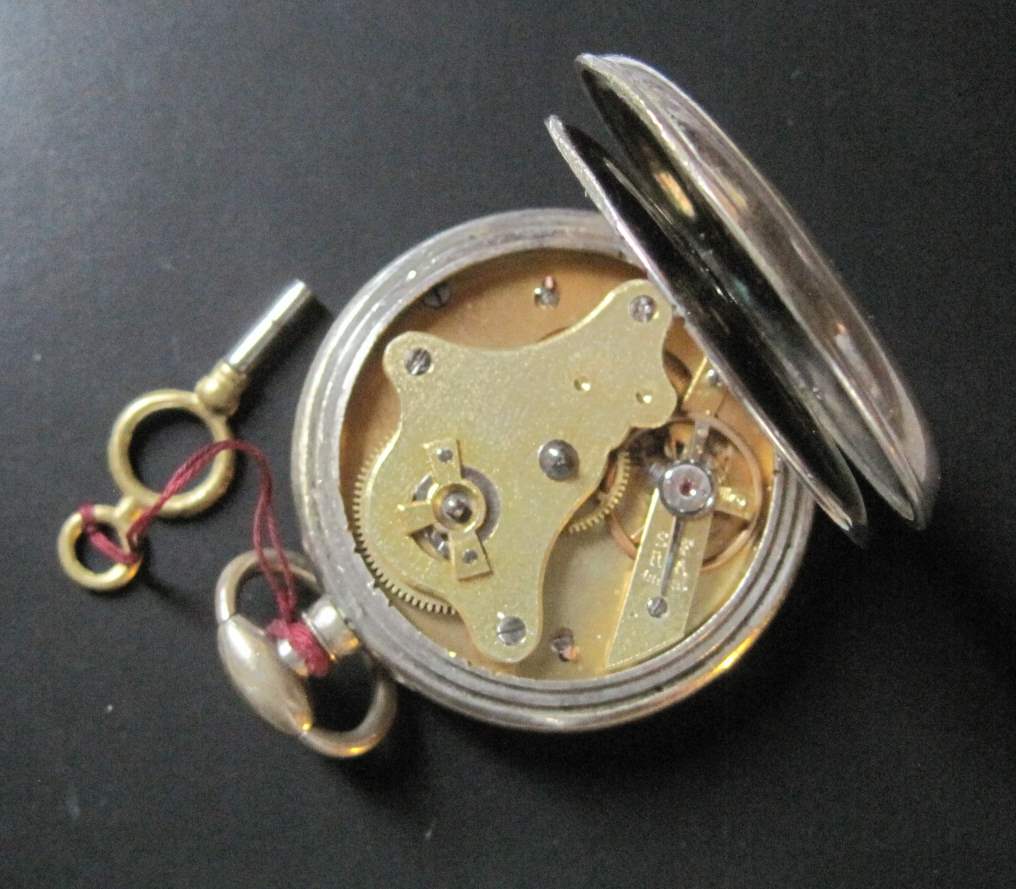 Steel pocket watch with key winder, circa 1880, diameter: 4.5 cm - - Montre gousset [...] - Image 2 of 2