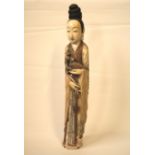 Chinese goddess ivory (goddess of spring) polychrome, around 1870, signed, small [...]
