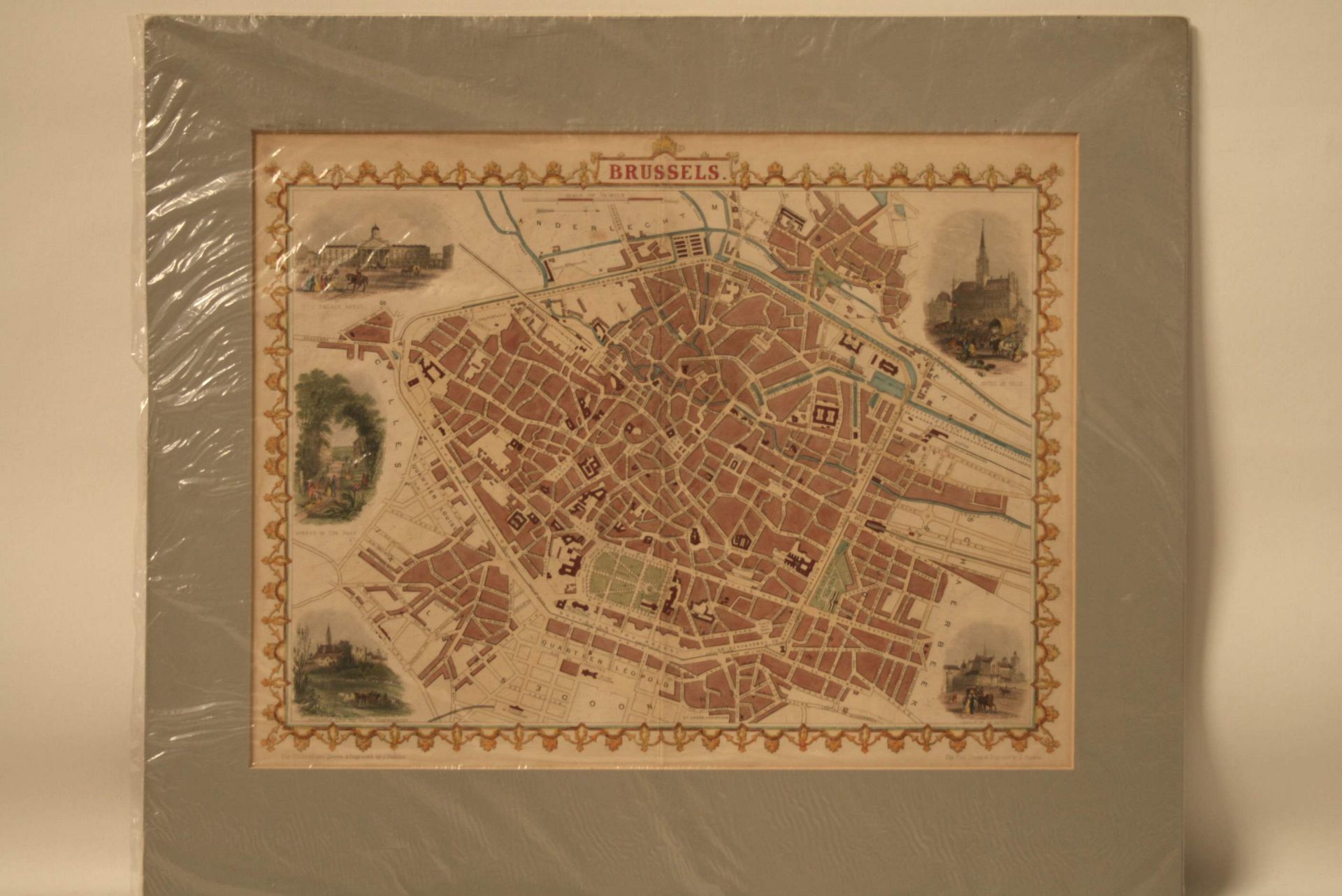 Carte de Bruxelles "Brussels." par RAPKIN, J. gravée par WATKINS, J. et publiée [...]