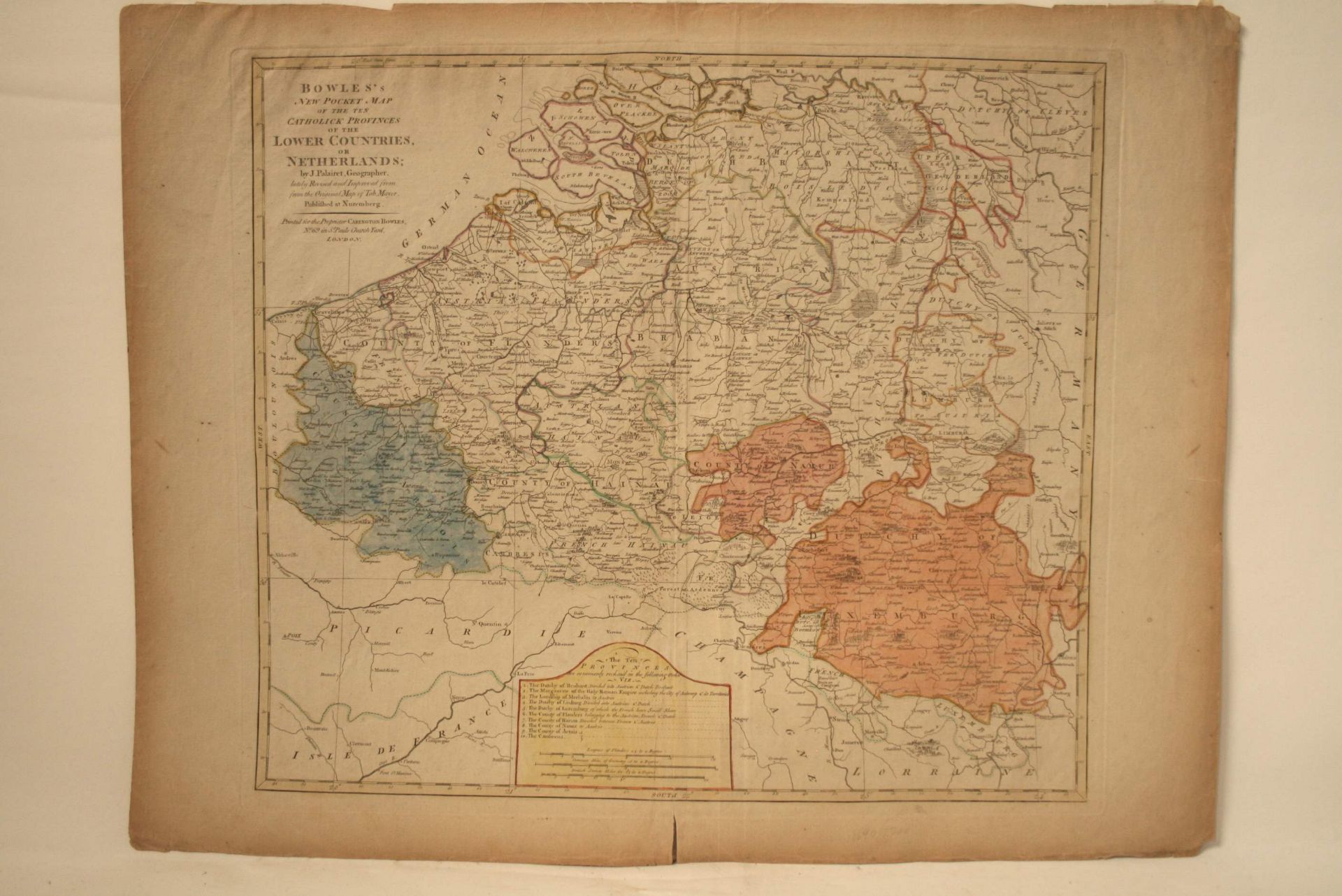 Carte des Provinces-Unies "Bowles's New Pocket map of The Catholick Provinces of the [...]