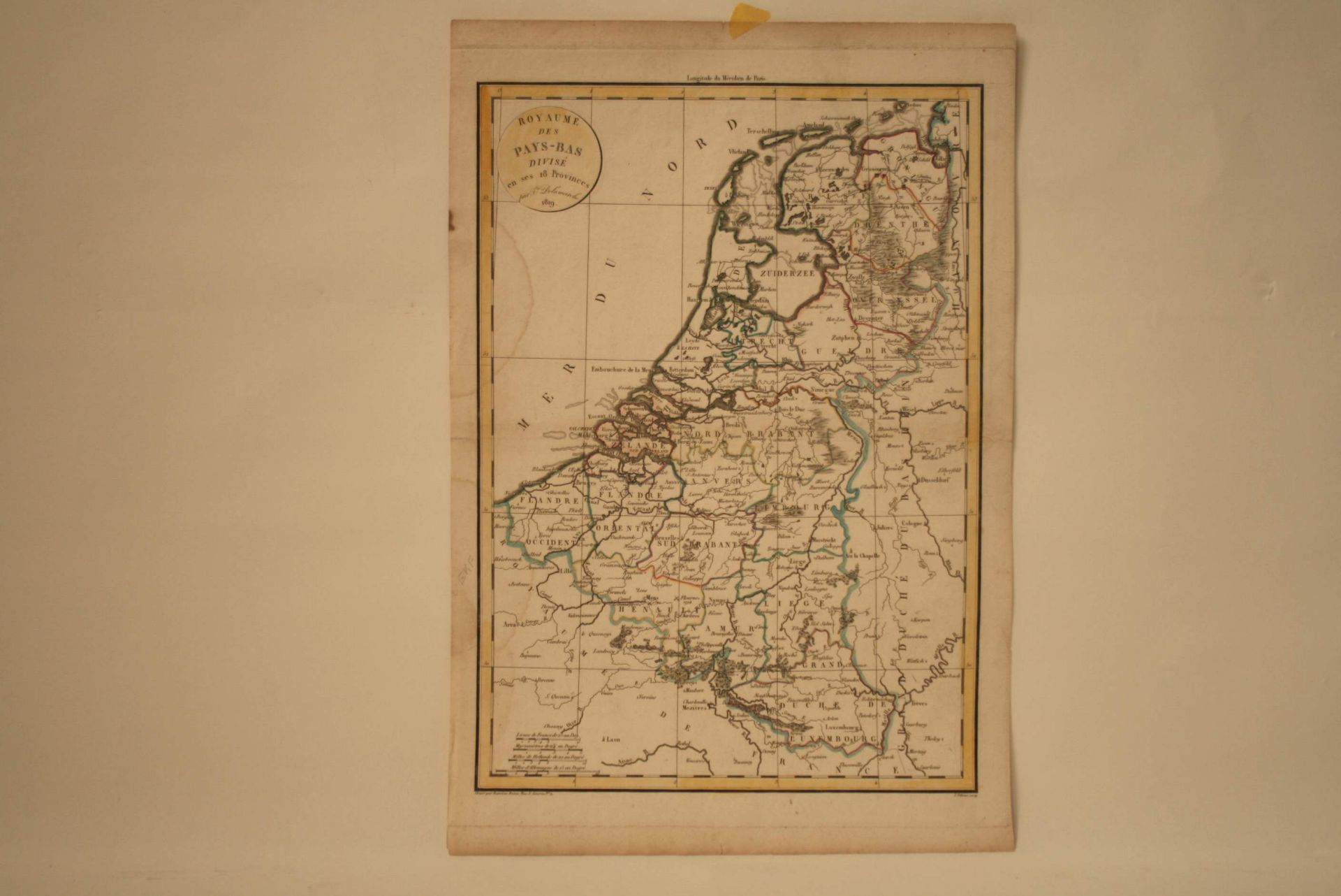 Carte du Royaume des Pays-Bas divisé en ses 18 Provinces, par DELAMARCHE - 1819 - [...]