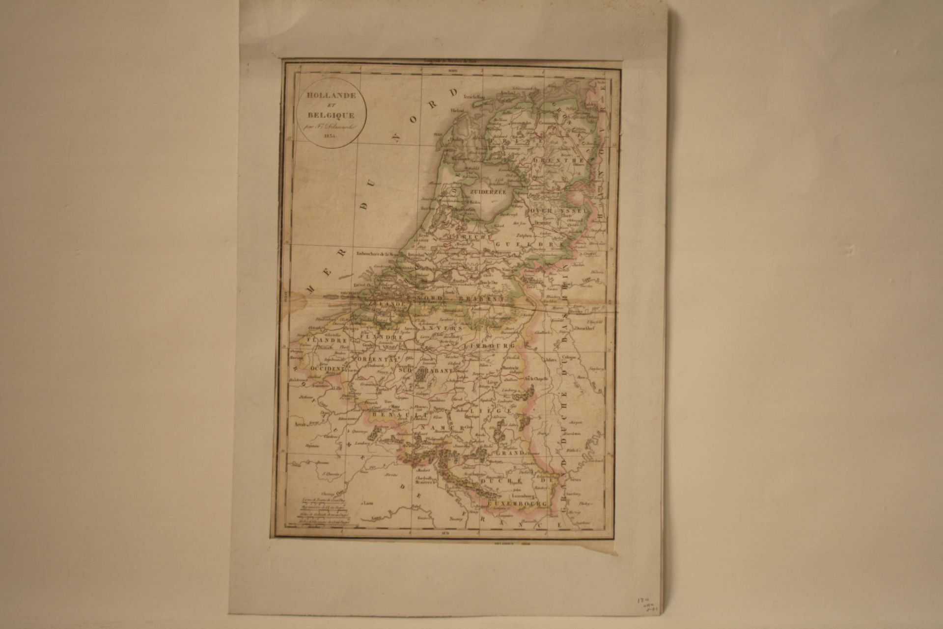 Carte rehaussée de Hollande et Belgique (et Luxembourg) par DELAMARCHE, 1834 - [...]