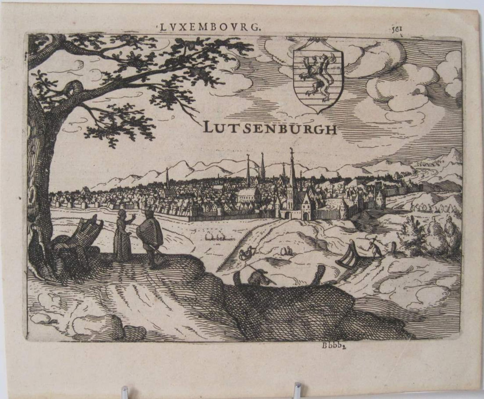 Vue de la ville de Luxembourg "Lutsenburgh" attribuée à P. Montanus jr., 1613, [...]