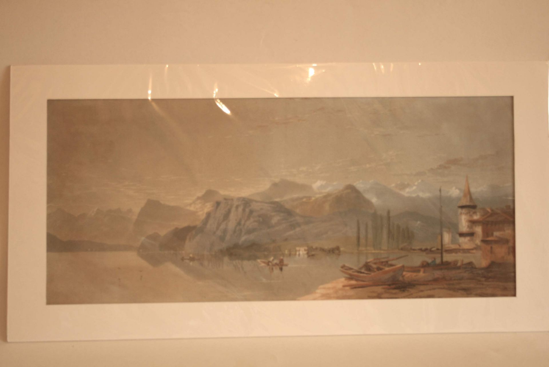 Lithographie du lac de Lucerne par Richardson, milieu du XIXe - Dimensions : 24 x 54 [...]