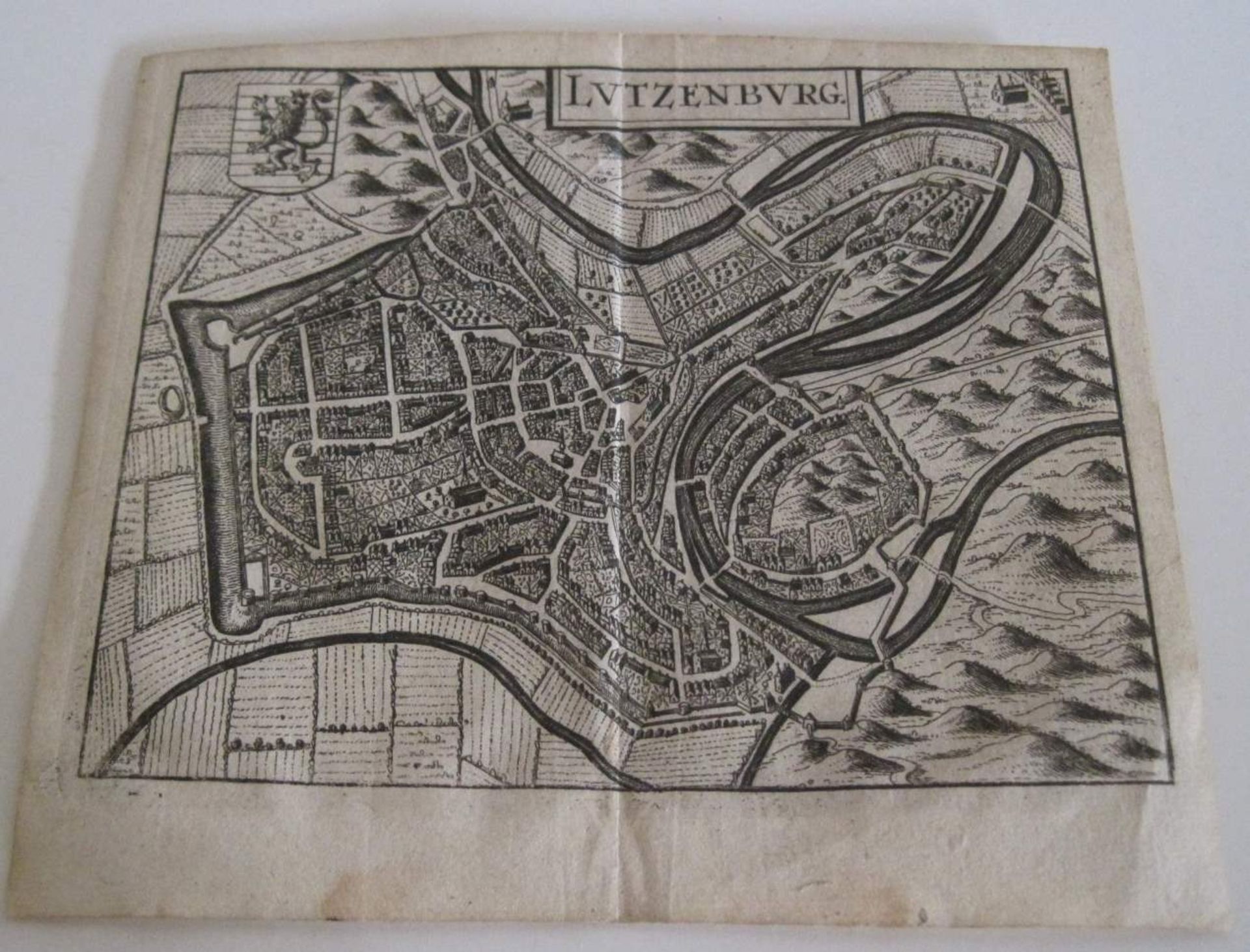 Plan de la ville de Luxembourg "Lutzenburg" par Joannes JANSSONIUS II, 1652 - [...]