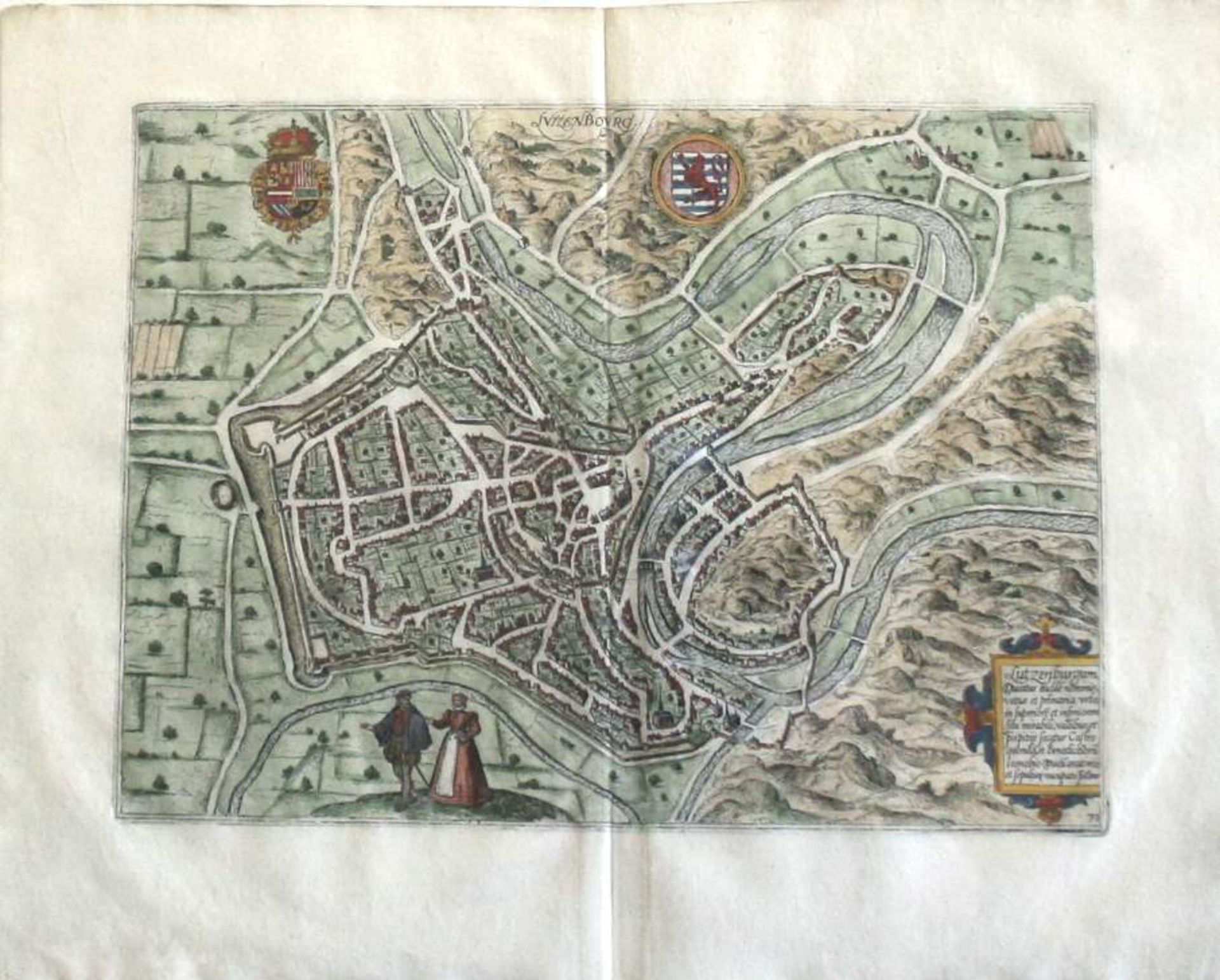 Plan de Luxembourg "Lutzenbourg, Ducatus eiusdé nominis ..." par Jacob Van DEVENTER, [...]