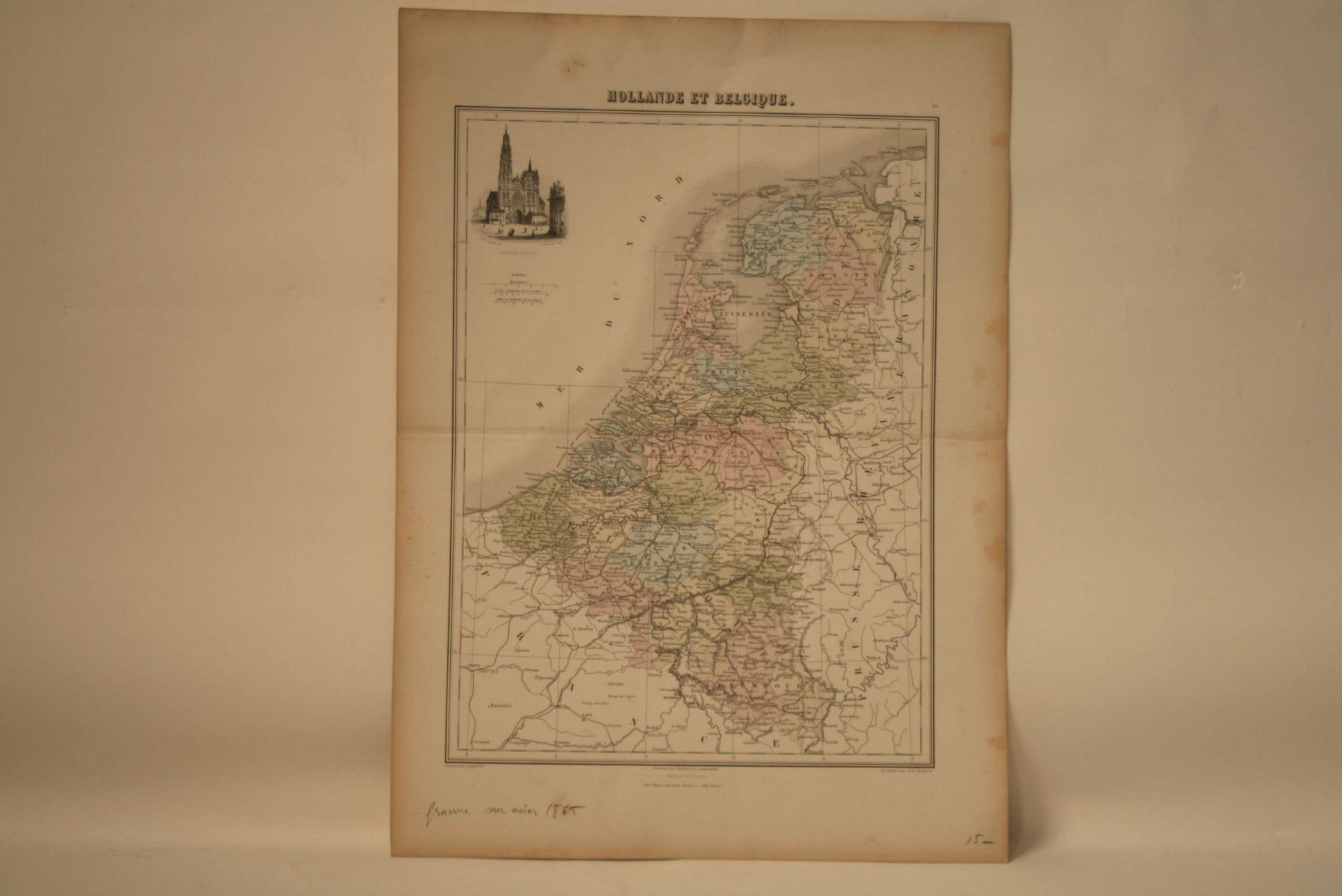 Carte de la Hollande et de la Belgique/Luxembourg par Migeon, 2de moitié XIXe - [...]