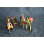 Ensemble de pièces en plomb : Soldats Empire autour de la table, 3 personnages et [...]