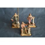 Ensemble de 3 personnages en plomb époque Renaissance (Louis XIII), de 7 à 10 cm de [...]