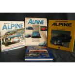 Ensemble de 4 livres sur la Renault ALPINE : 1. Christian DESCOMBES : Guide Alpine, [...]