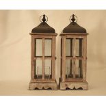 2 photophores en forme de maison, parois vitrées + 2 vase en verre de Sandra RICH - [...]