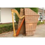 Harpe à 47 cordes de style néo gothique en bois doré et érable, réalisée par J. [...]