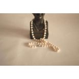 Collier de perles de culture (7,5 mm), monture en argent 835 - Poids : 39,6 g - [...]