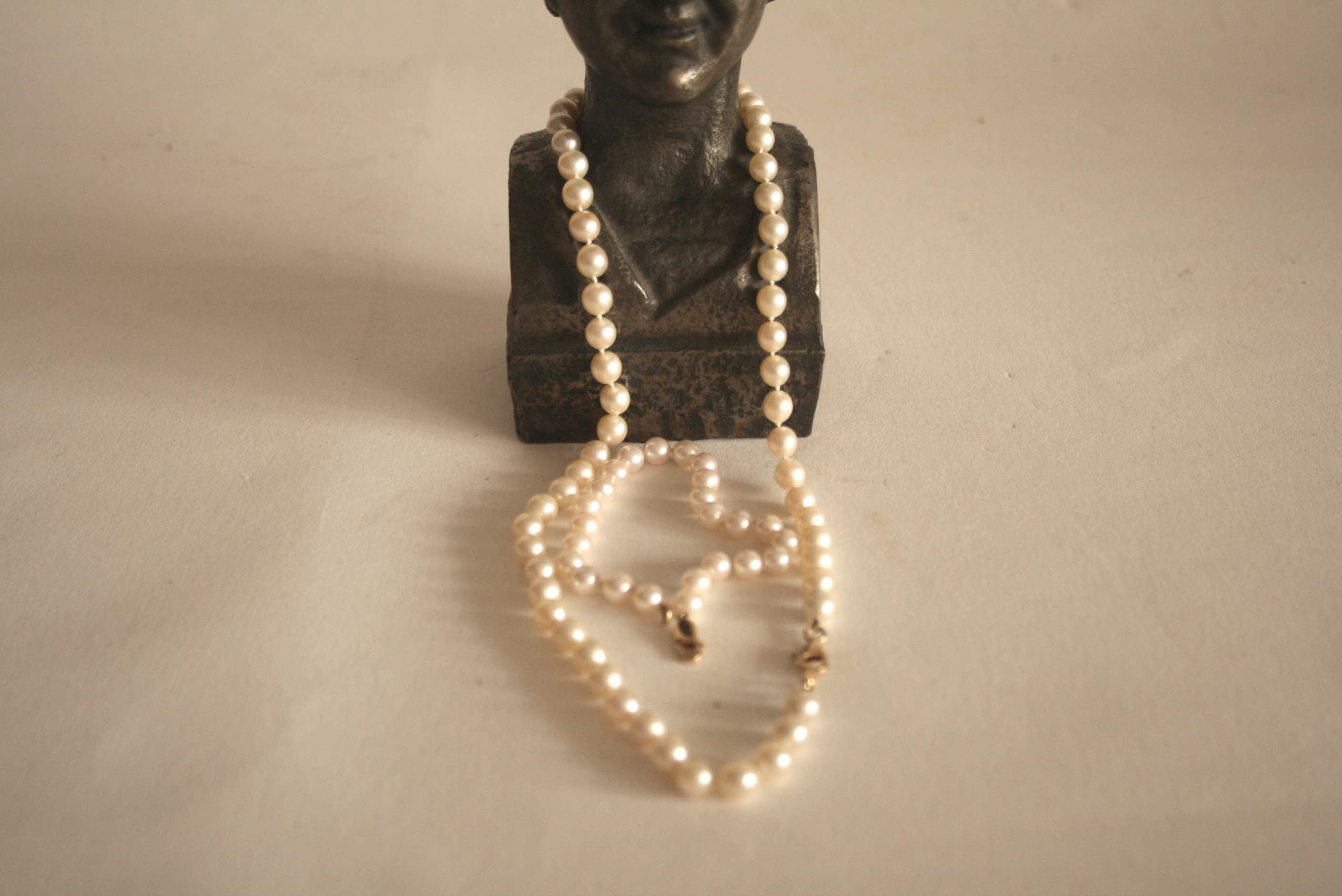 Collier et bracelet de perles de culture (7 mm & 6 mm), monture en or 750/18 ct - [...] - Image 2 of 2