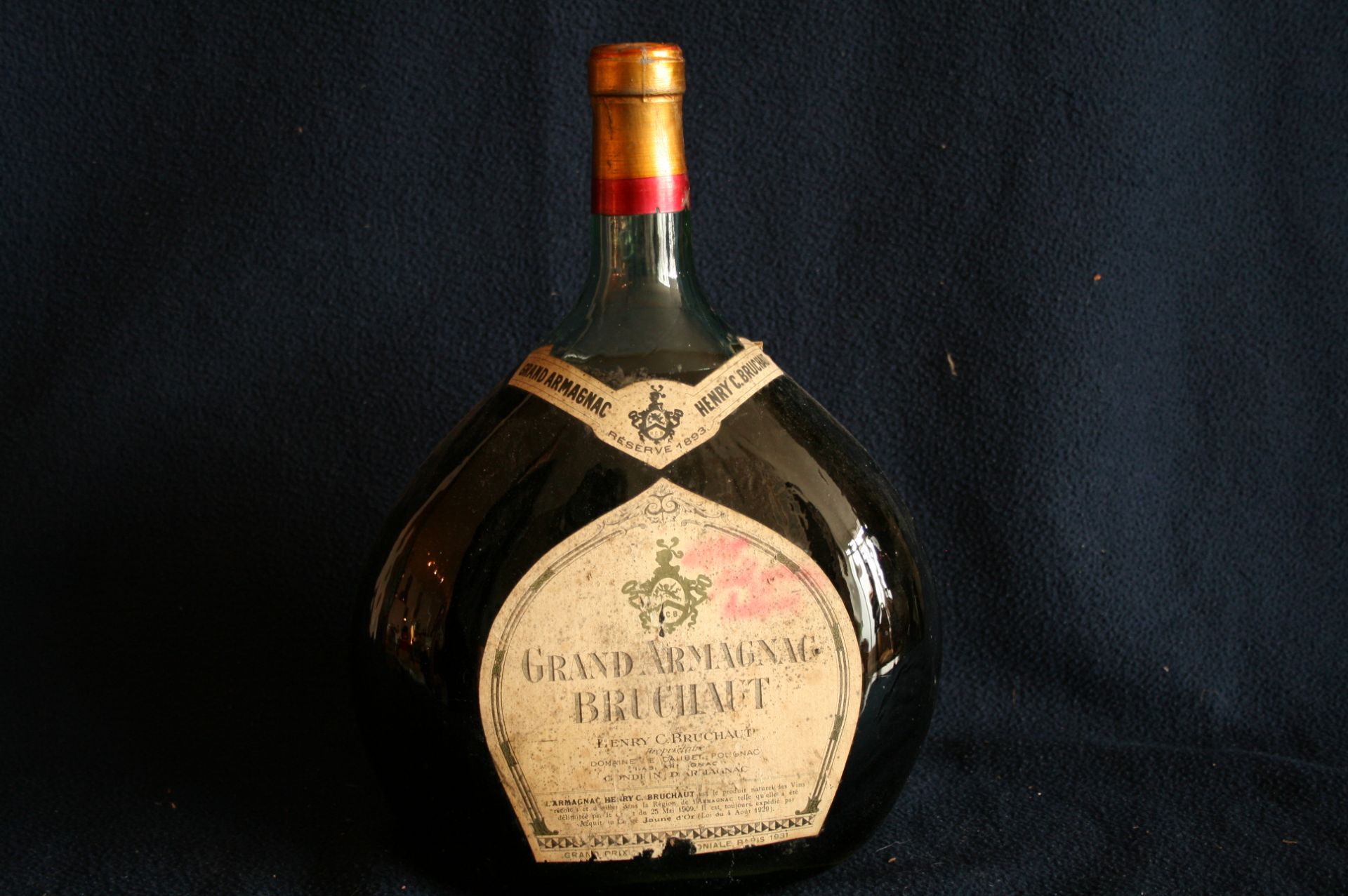 1 bouteille JEROBOAM (3 litres) d'ARMAGNAC "Grand Armagnac BRUCHAUT", Réserve 1893, [...]