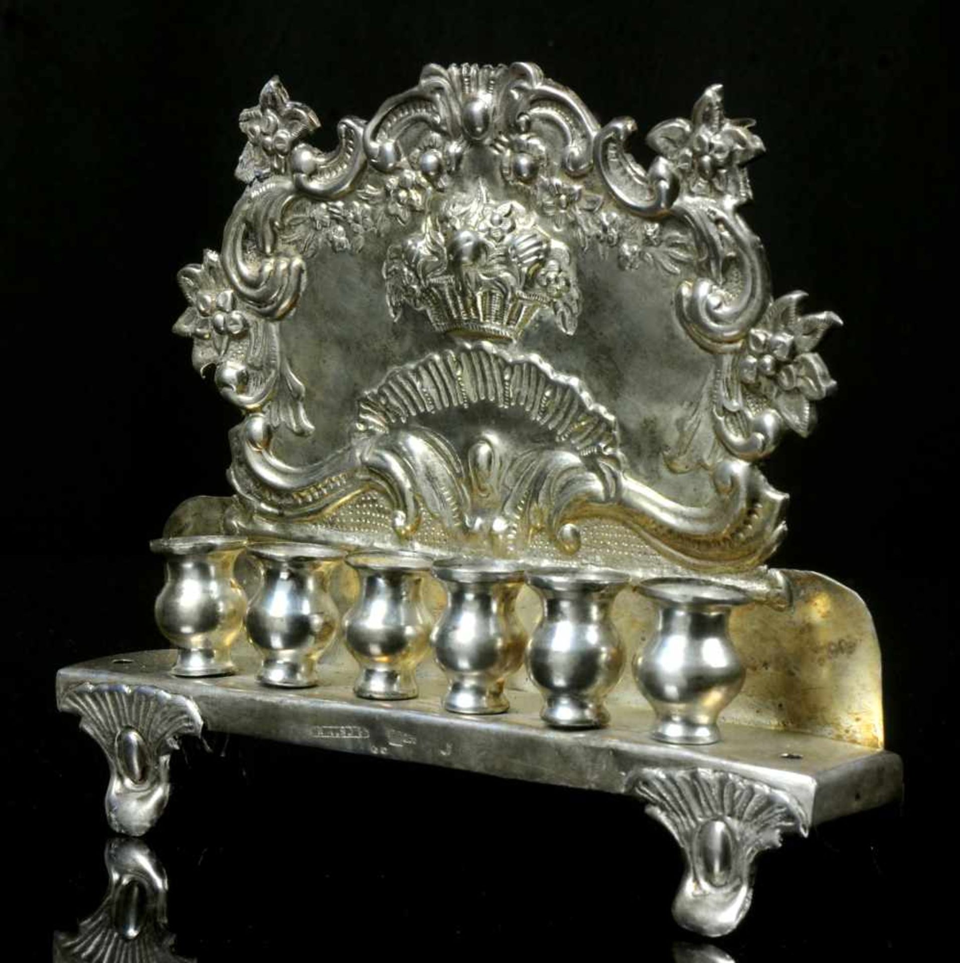 A POLISH / IMPERIAL RUSSIAN SILVER HANNUKAH LAMP, M.SZTERN, WARSAW, 1880, JUDAICA.Made of .875 - Bild 12 aus 18