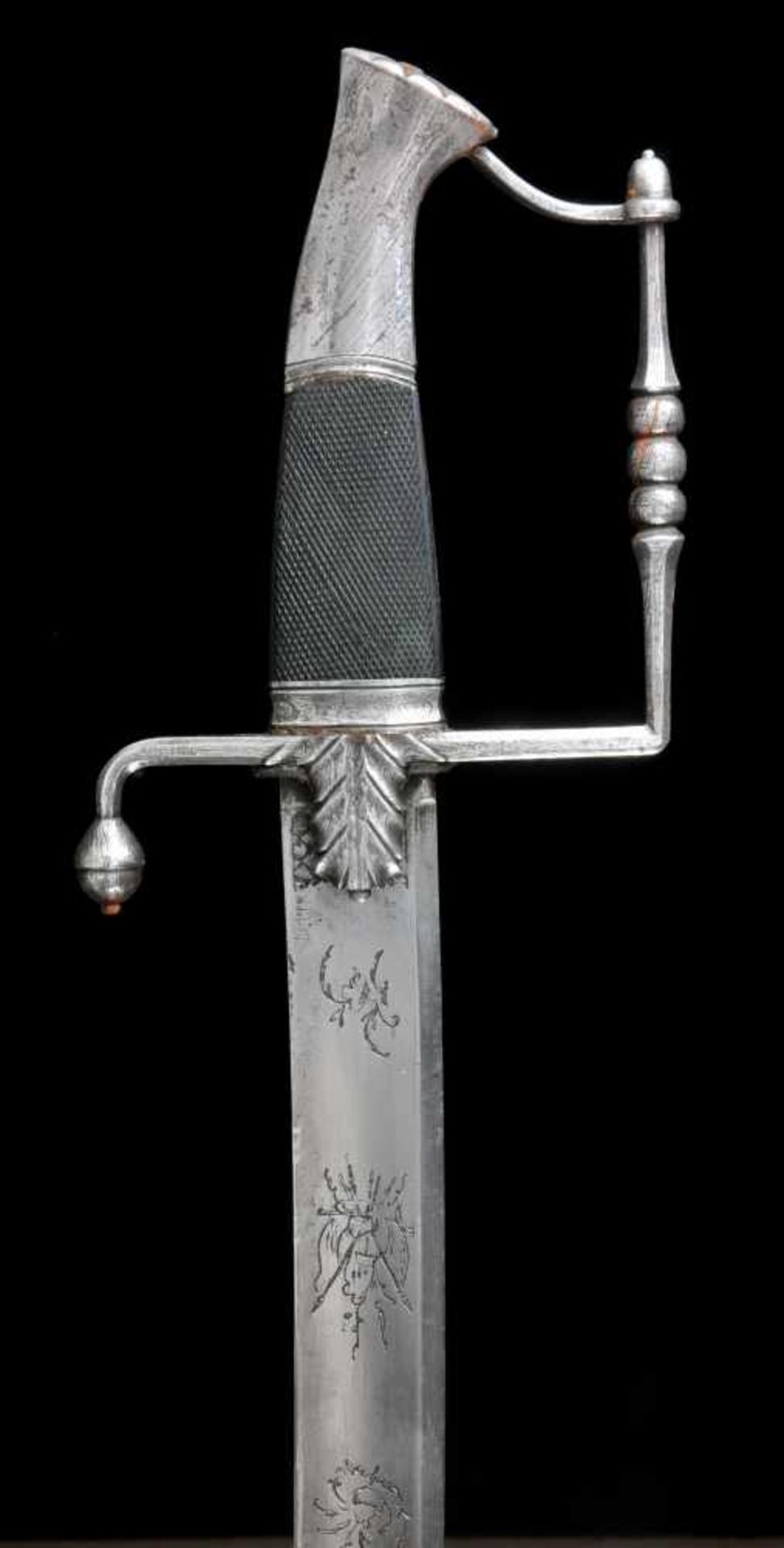 A GERMAN OR AUSTRIA LATE 18TH TO EARLY 19TH CENTURY LIGHT CAVALRY OFFICER’S SWORD WITH DAMASCENED - Bild 22 aus 24