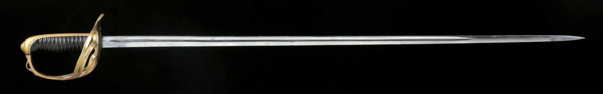 A RARE FRENCH M1892 INFANTRY OFFICER’S SWORD IN SCABBARD, HILT WITH 6 BRANCHES, WITH MONOGRAM ON THE - Bild 7 aus 12