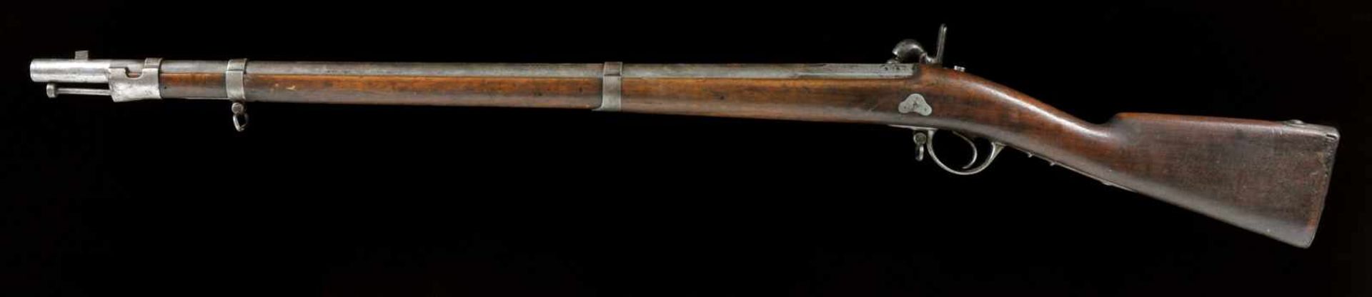 A FRENCH PERCUSSION MUSKET RIFLE M1842, 19TH CENTURY GEWEHR Origin: France. Length 121 cm. - Bild 3 aus 10