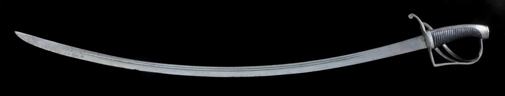 A GERMAN BAVARIAN M1788 SWORD, SO CALLED “RUMFORD SABER” IN SCABBARD, WITH WOOTZ STEEL BLADE. - Bild 10 aus 15