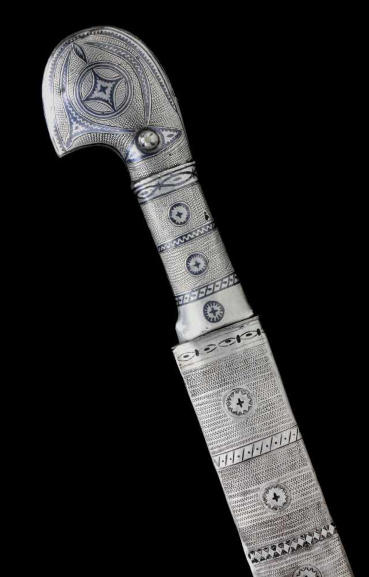 SILVER MOUNTED AND NIELLO SHASHKA SWORD. SOUTH CAUCASUS, 19TH CENTURY. Origin: South Caucasus (