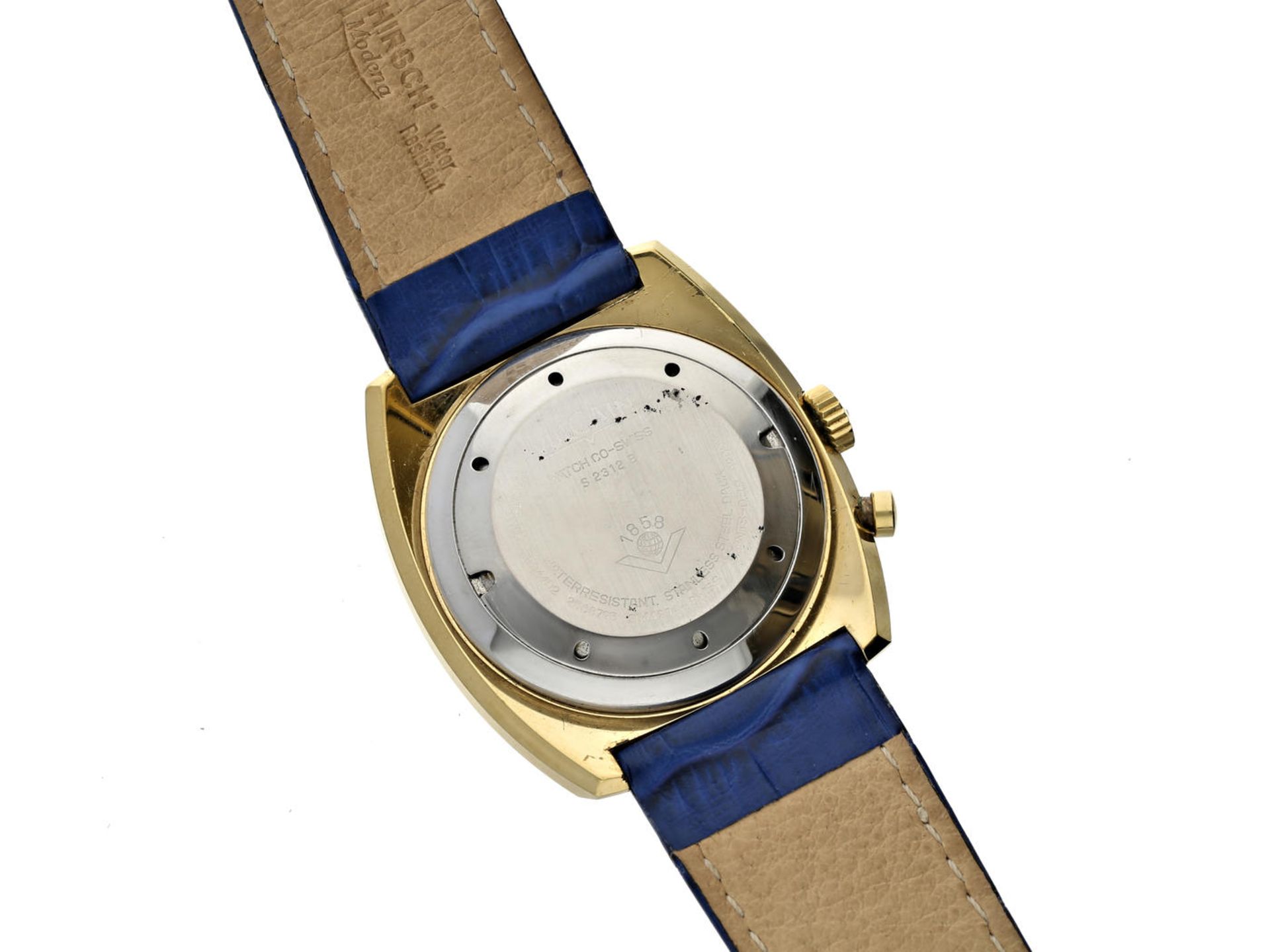 Armbanduhr: vintage Vulcain Cricket, Herrenuhr mit Wecker, 60er Jahre Ca. Ø38mm, Edelstahl, - Bild 4 aus 5