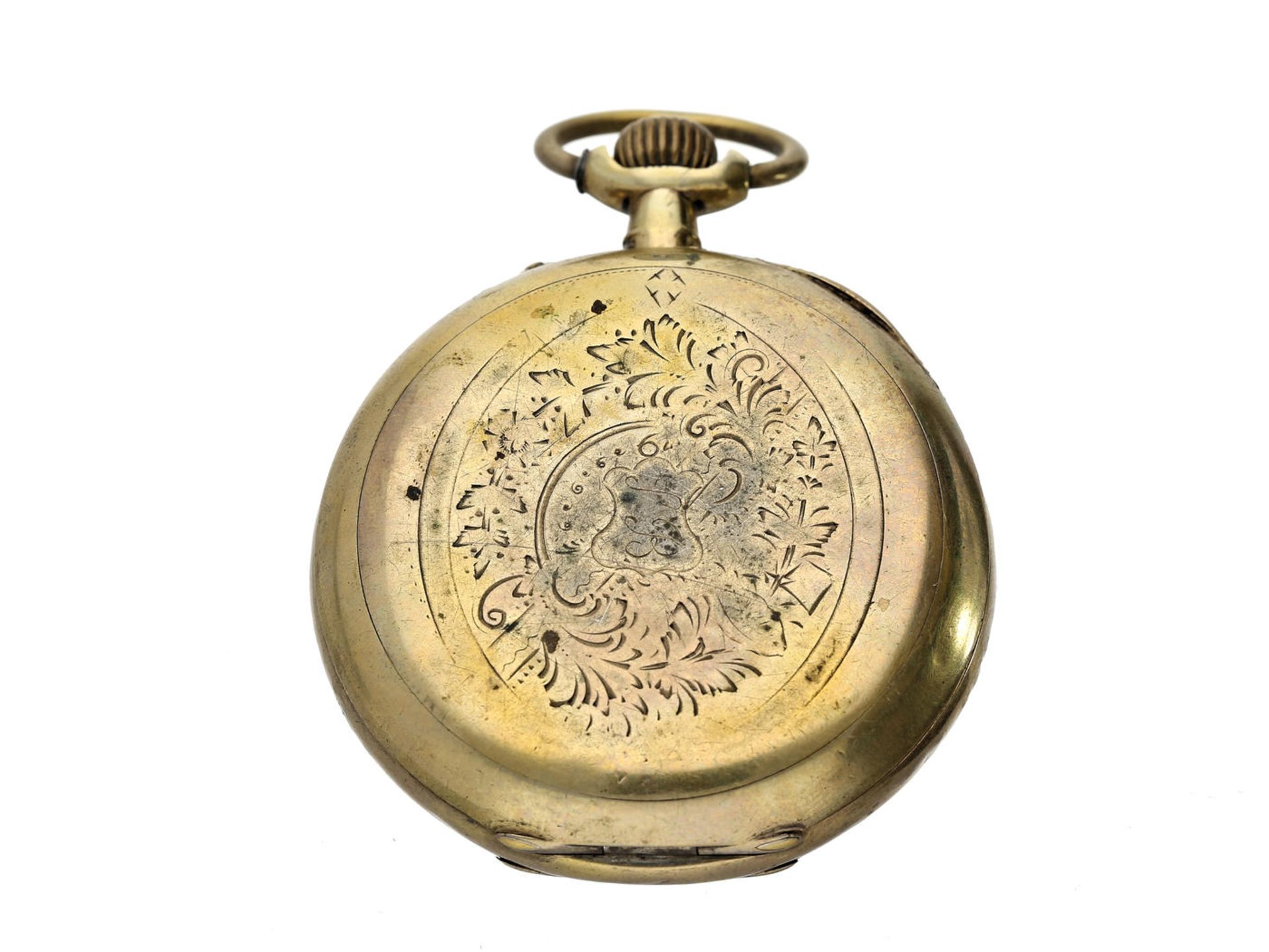 Taschenuhr: seltene Chopard Taschenuhr mit Zentralsekunde, um 1900 Ca. Ø52mm, ca. 111g, Silber - Bild 4 aus 4