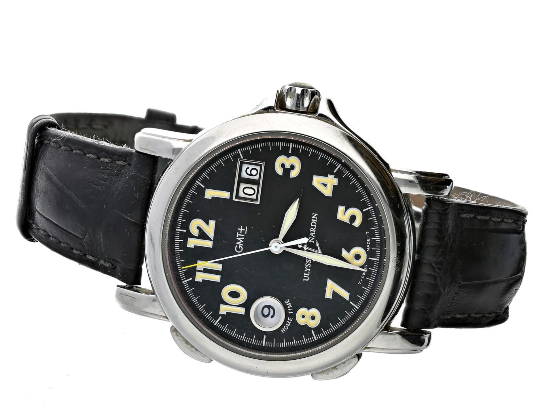 Armbanduhr: hochwertige Herrenuhr, Ulysse Nardin "San Marco GMT Big Date", mit Box und Papieren