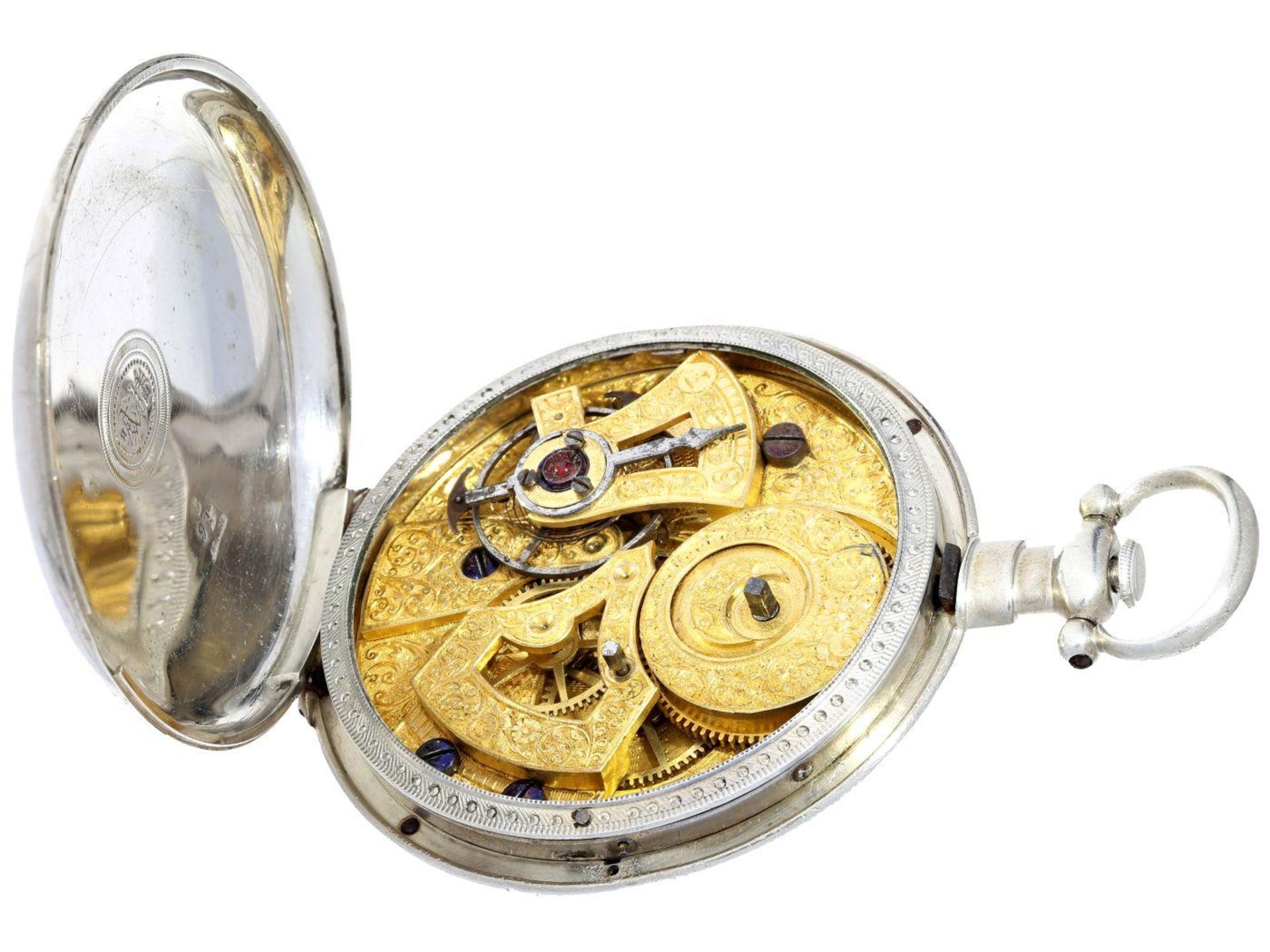 Taschenuhr: besonders große Taschenuhr für den chinesischen Markt mit Zentralsekunde, Fleurier um - Image 3 of 3