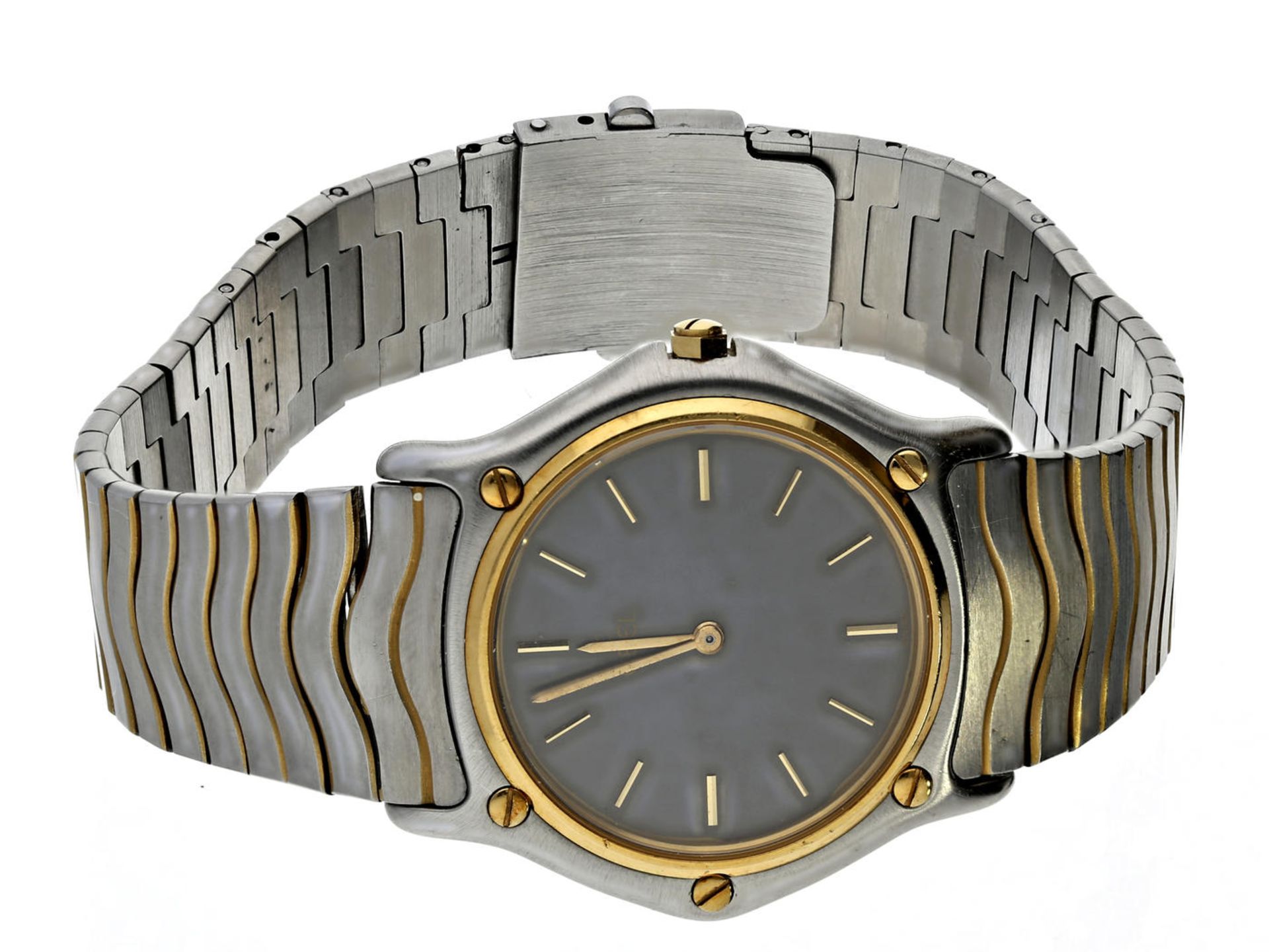 Armbanduhr: feine Herrenuhr Ebel "Classic Wave" 32mm, Ref. 181909, in Stahl/Gold Ca. Ø32mm,