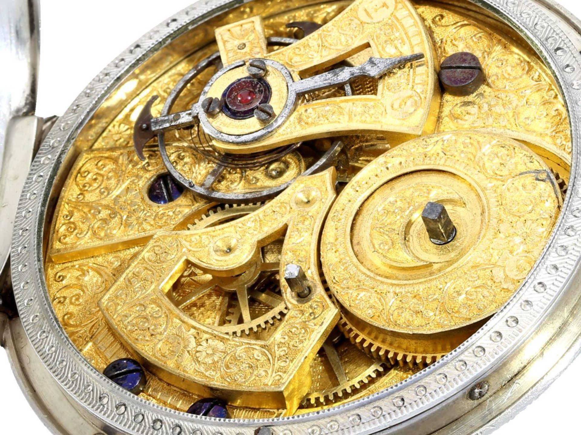 Taschenuhr: besonders große Taschenuhr für den chinesischen Markt mit Zentralsekunde, Fleurier um - Image 2 of 3