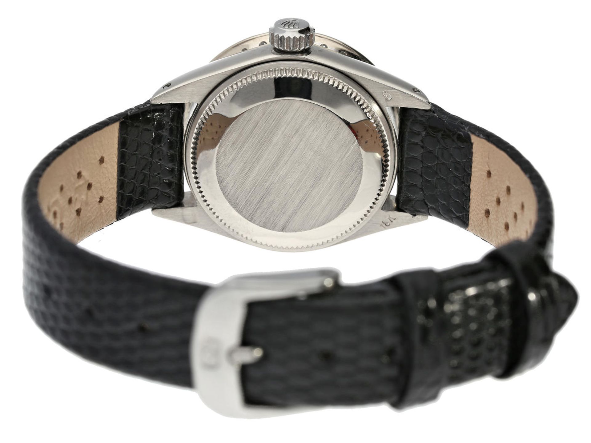 Armbanduhr: Luxusmodell einer vintage Damenuhr von Rolex von 1972, Referenz 6917 in der seltenen 18K - Bild 2 aus 7