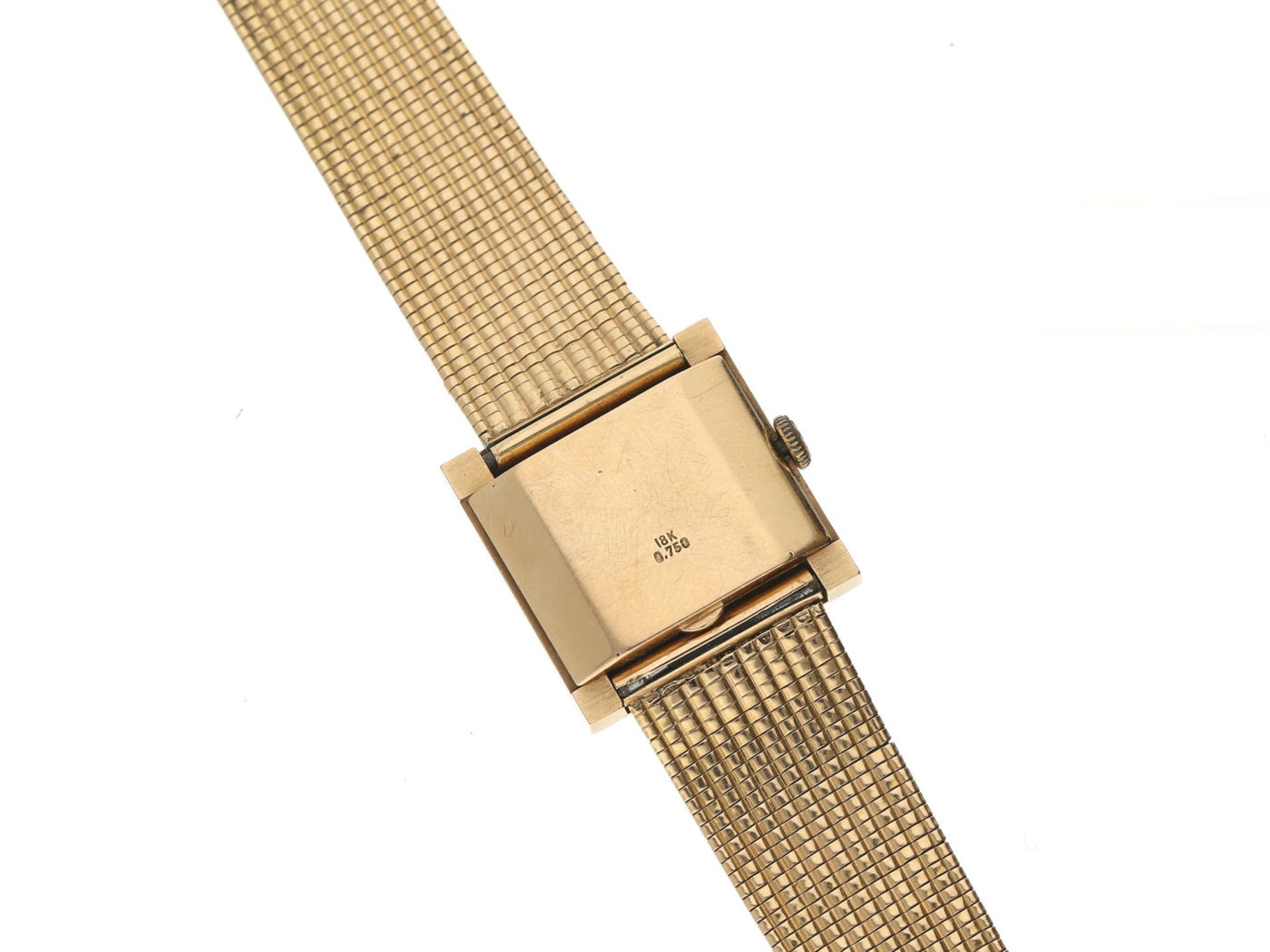 Armbanduhr: ausgefallene vintage Damenuhr der Marke Movado aus 18K Gold, 60er Jahre, Originalbox Ca. - Bild 4 aus 4