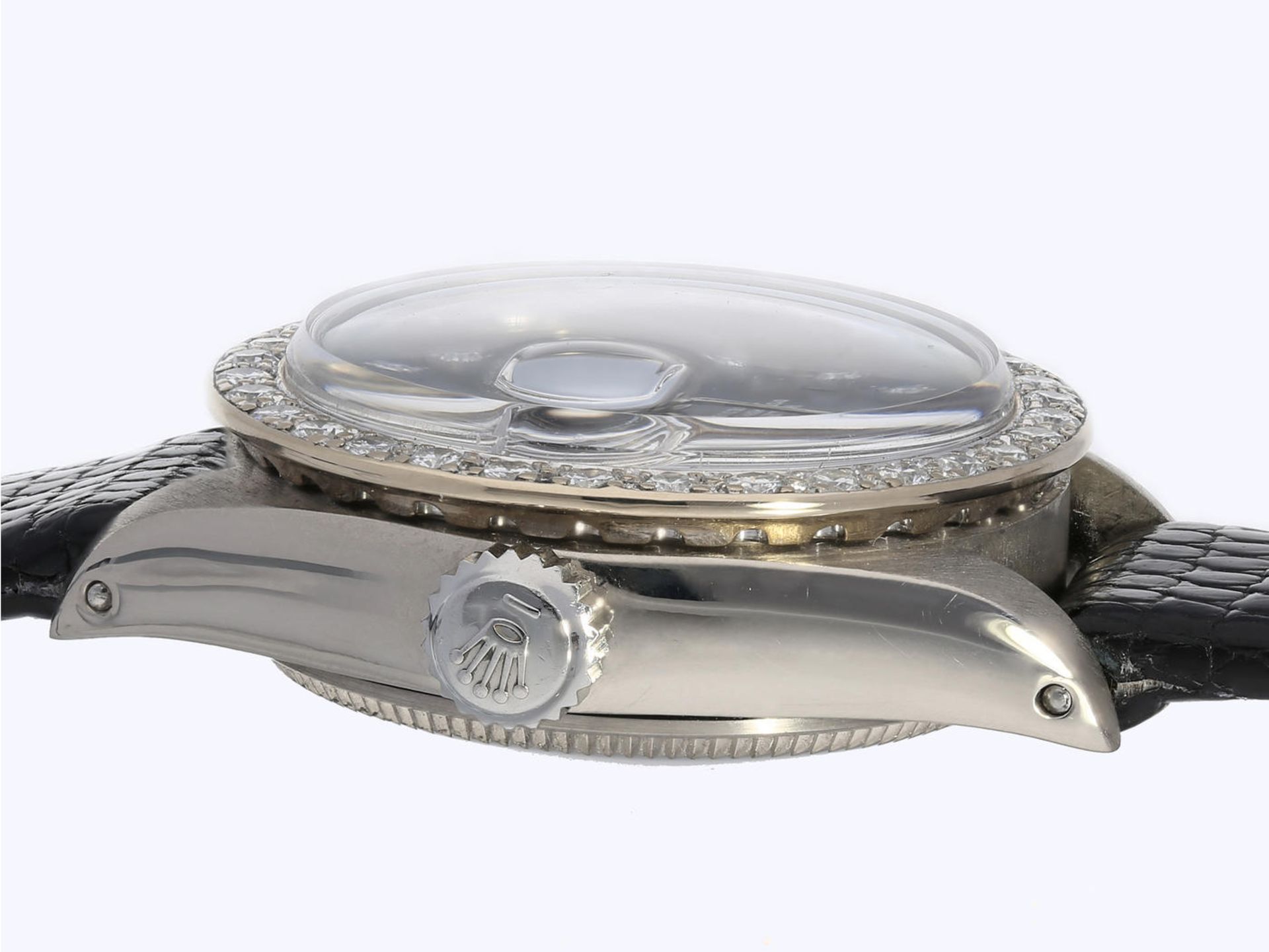 Armbanduhr: Luxusmodell einer vintage Damenuhr von Rolex von 1972, Referenz 6917 in der seltenen 18K - Bild 5 aus 7
