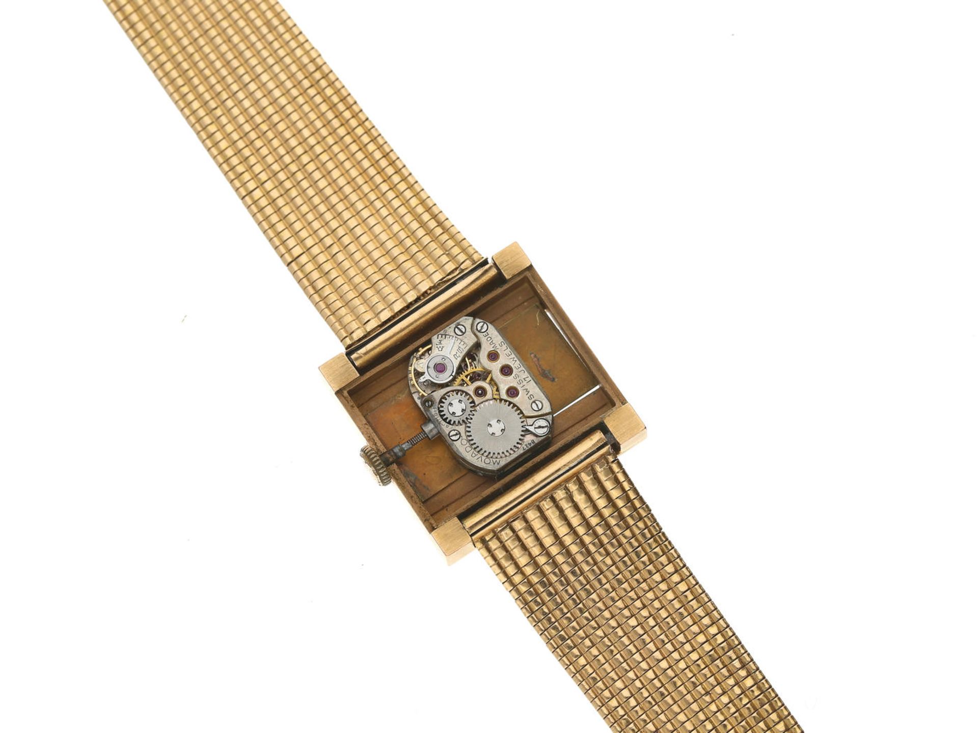 Armbanduhr: ausgefallene vintage Damenuhr der Marke Movado aus 18K Gold, 60er Jahre, Originalbox Ca. - Bild 3 aus 4