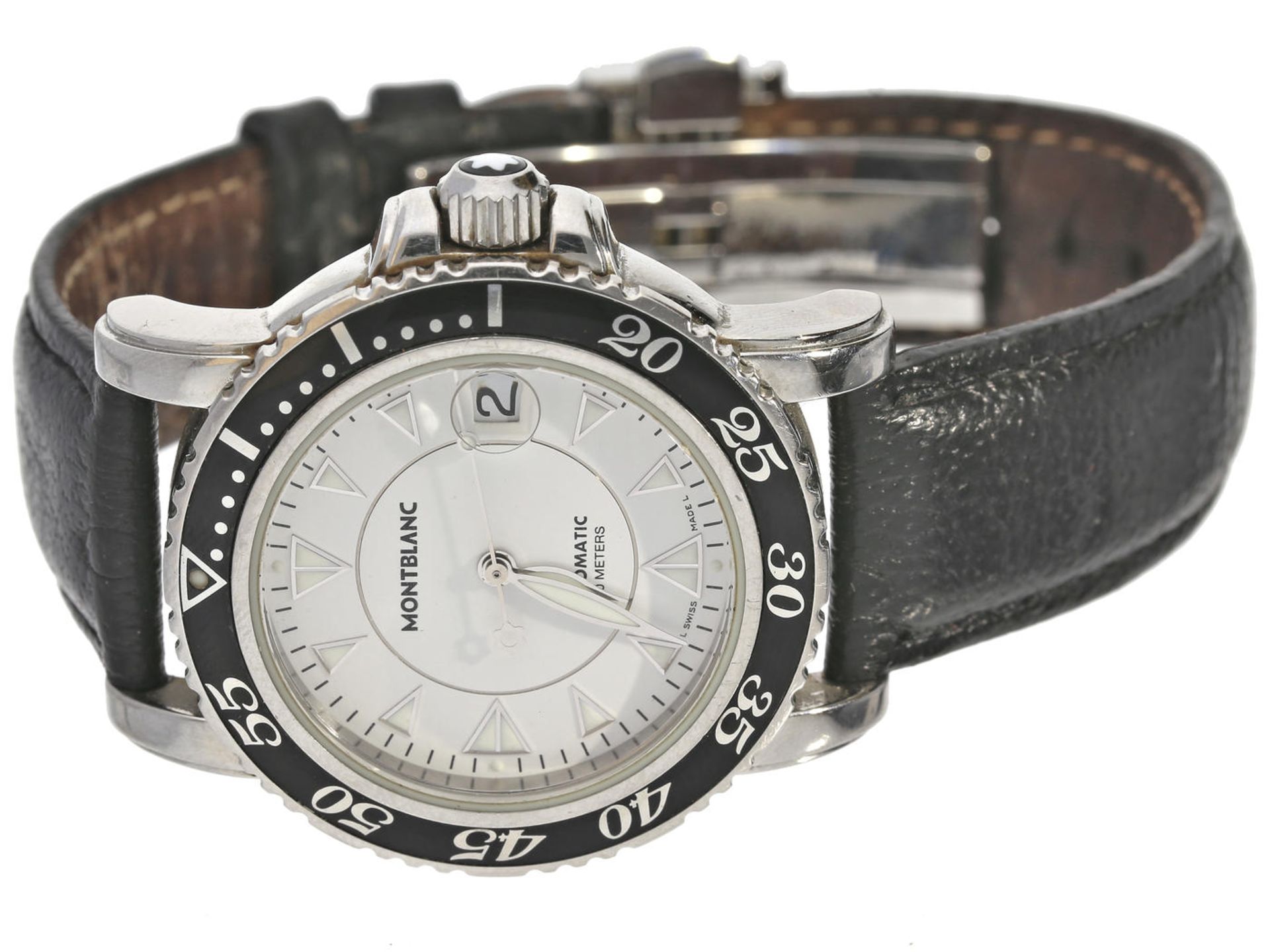 Armbanduhr: Taucheruhr Montblanc Meisterstück Automatic, Ref.7035 Ca. Ø38mm, Edelstahl, drehbare