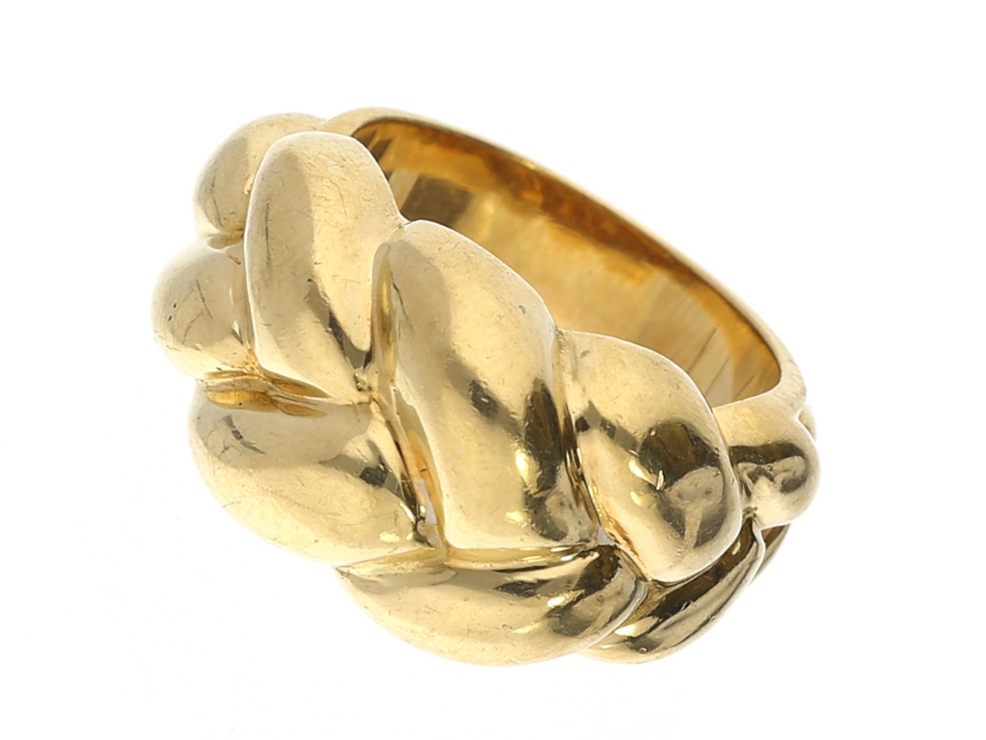 Ring: massiver vintage Goldring Ca. Ø15mm, RG47, ca. 10,5g, 18K Gold, massive vintage Handarbeit,