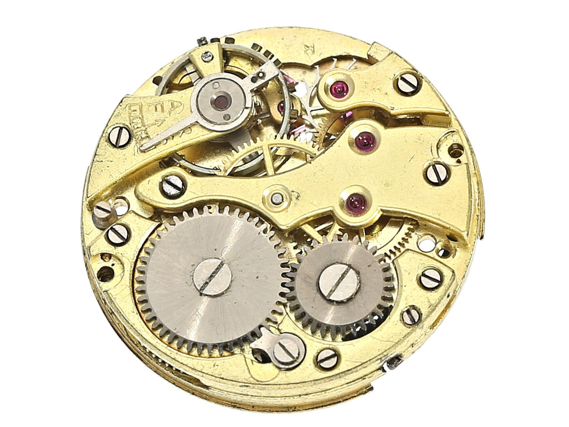 Armbanduhr: sehr seltene Herrenuhr mit Zentralsekunde, Stahl/Gold, Speer-Patent, 30er Jahre Ca. 27 x - Bild 2 aus 2