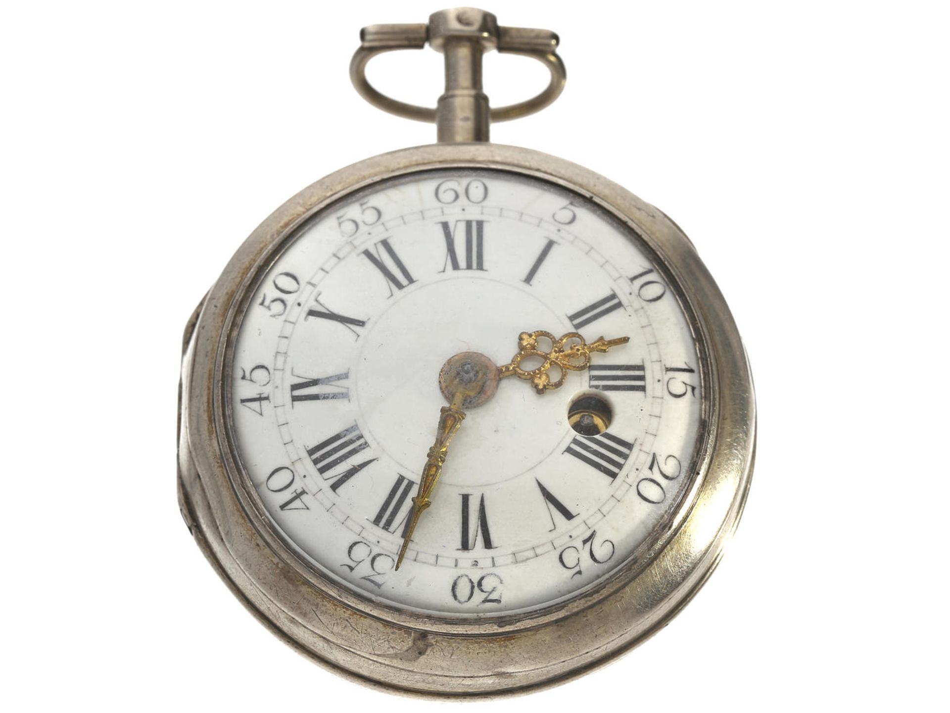 Taschenuhr: sehr seltene Uhr des königlichen Uhrmacher Julien Le Roy Paris mit Silbergehäuse, ca.