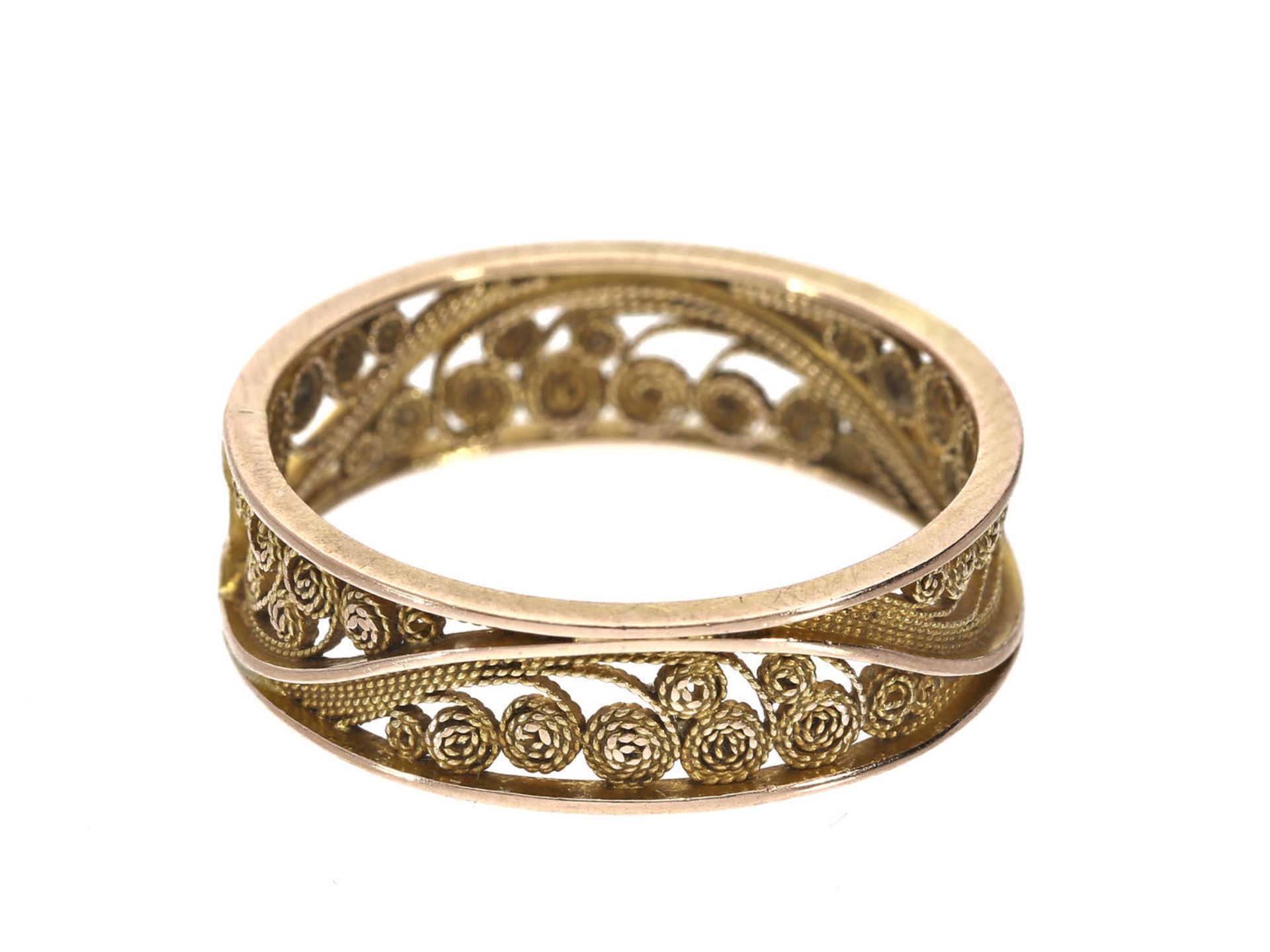 Ring: vintage Goldschmiedering, Filigran-Technik, norddeutsch, 60er Jahre Ca. Ø18,5mm, RG58, ca. 2,