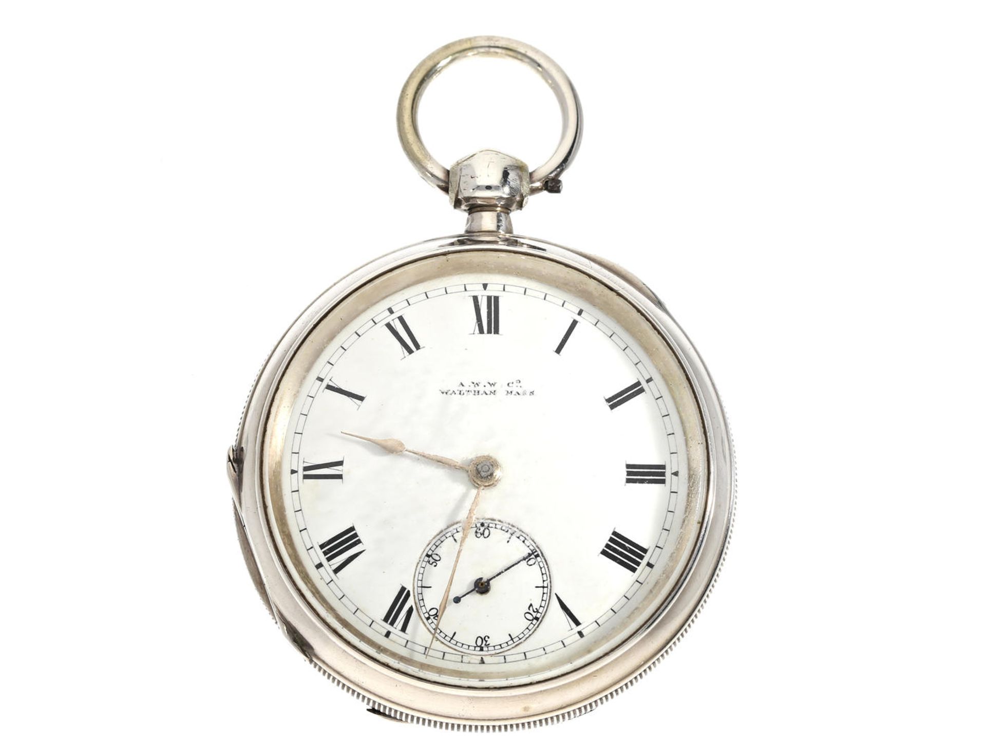 Taschenuhr: amerikanische Taschenuhr für den englischen Markt, Waltham No.9380573, Hallmarks 1903