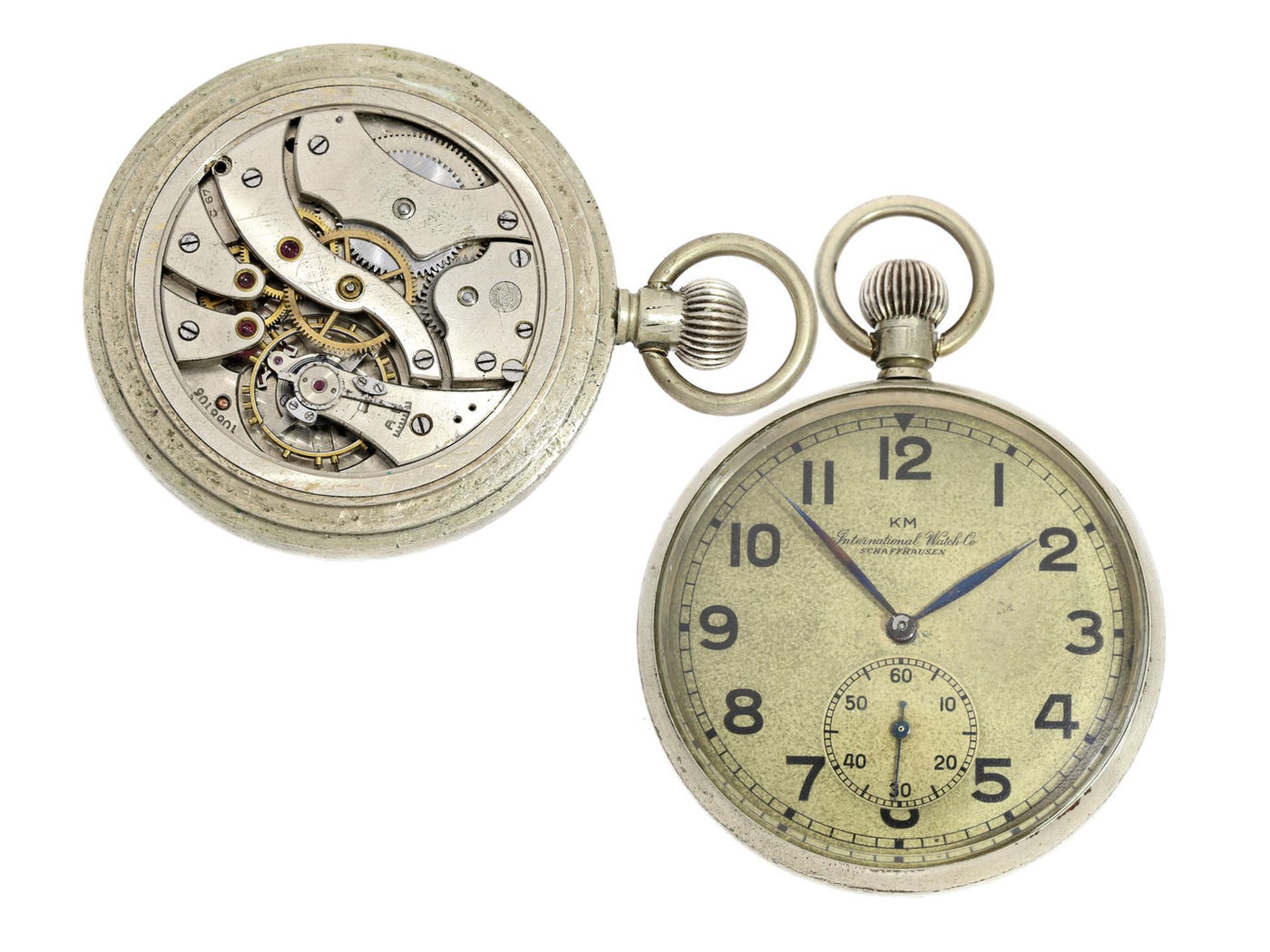 Taschenuhr: rare IWC Beobachtungsuhr der deutschen Kriegsmarine, Kaliber 67, geliefert am 7.Sept.