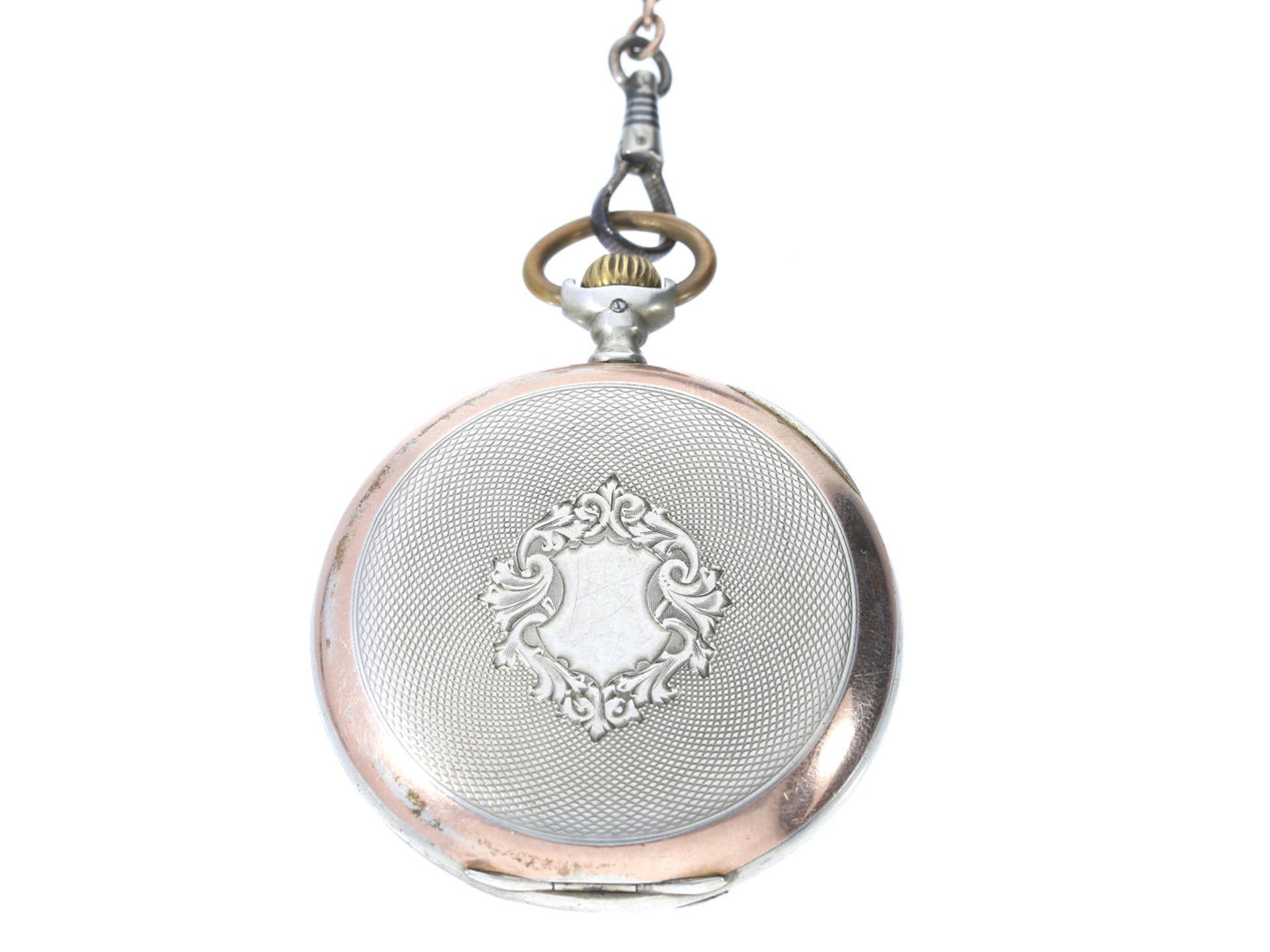 Taschenuhr: feine Herrentaschenuhr von IWC Schaffhausen mit attraktiver Uhrenkette, ca. 1910 Ca. - Bild 5 aus 5