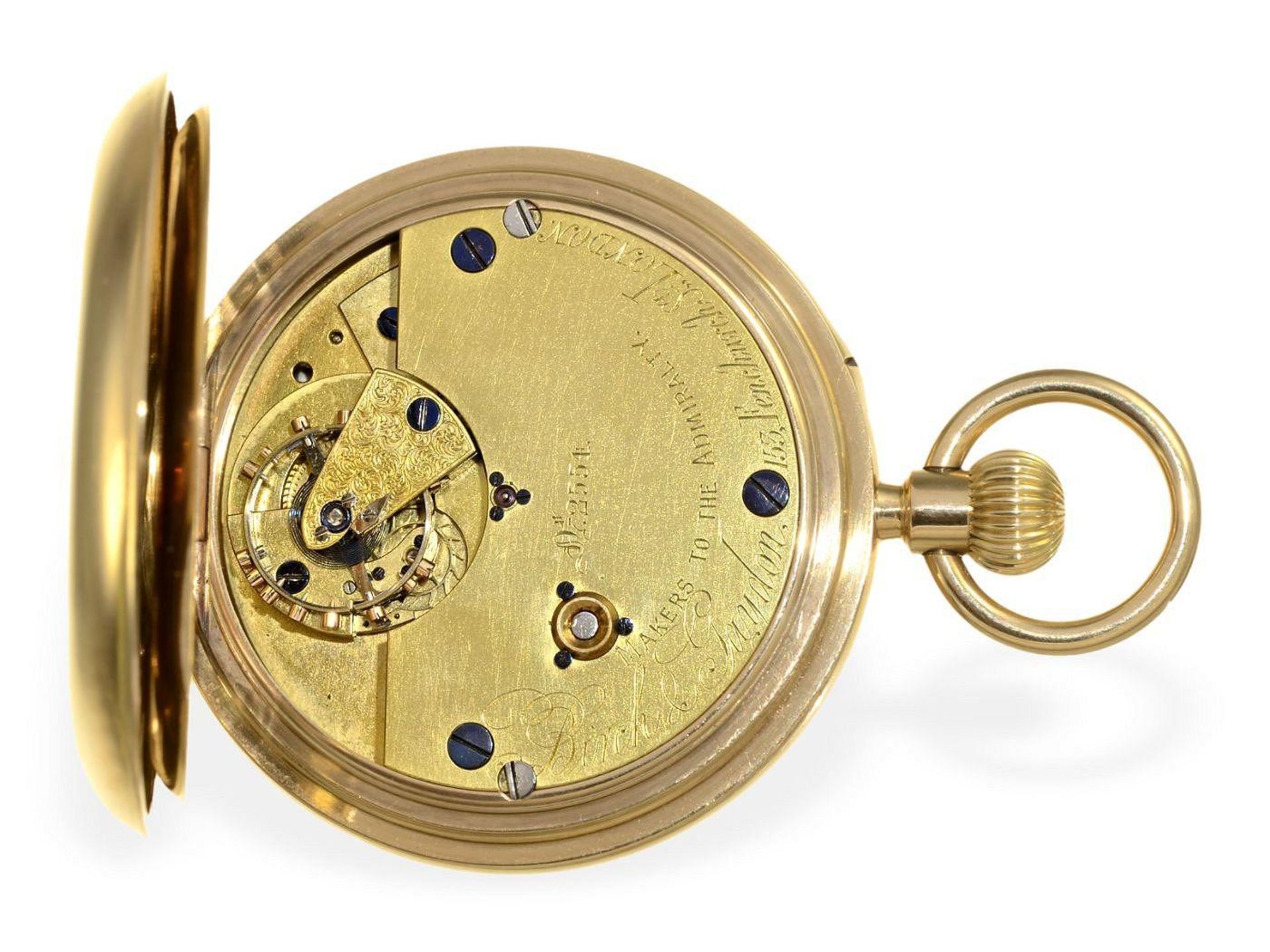 Taschenuhr: schwere englische Beobachtungsuhr mit Karussell, königlicher Uhrmacher Birch & Gaydon - Bild 2 aus 4